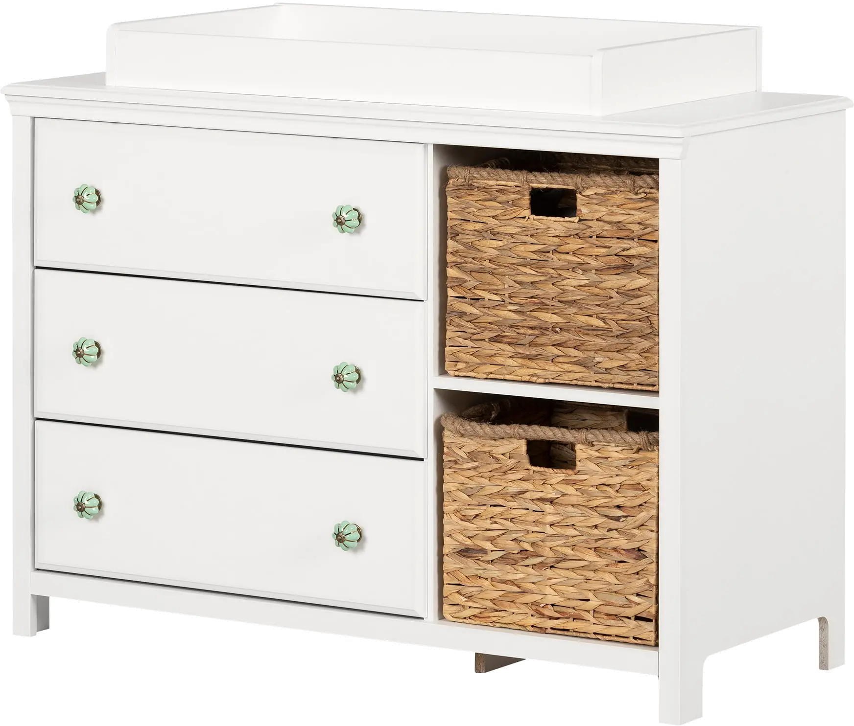 14126 Balka White Changing Table Dresser - South Shore-1