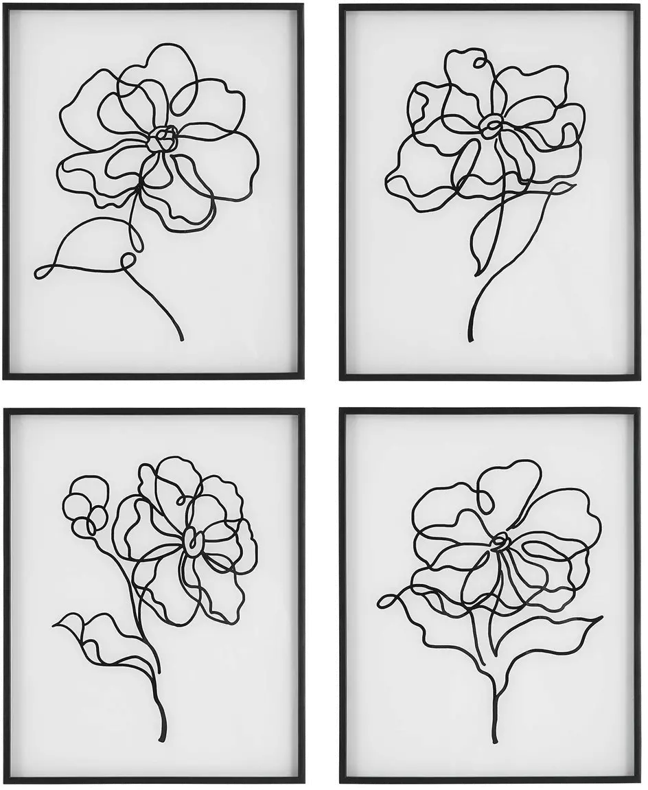 Blooms Black and White Framed Wall Art-1