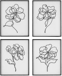 Blooms Black and White Framed Wall Art