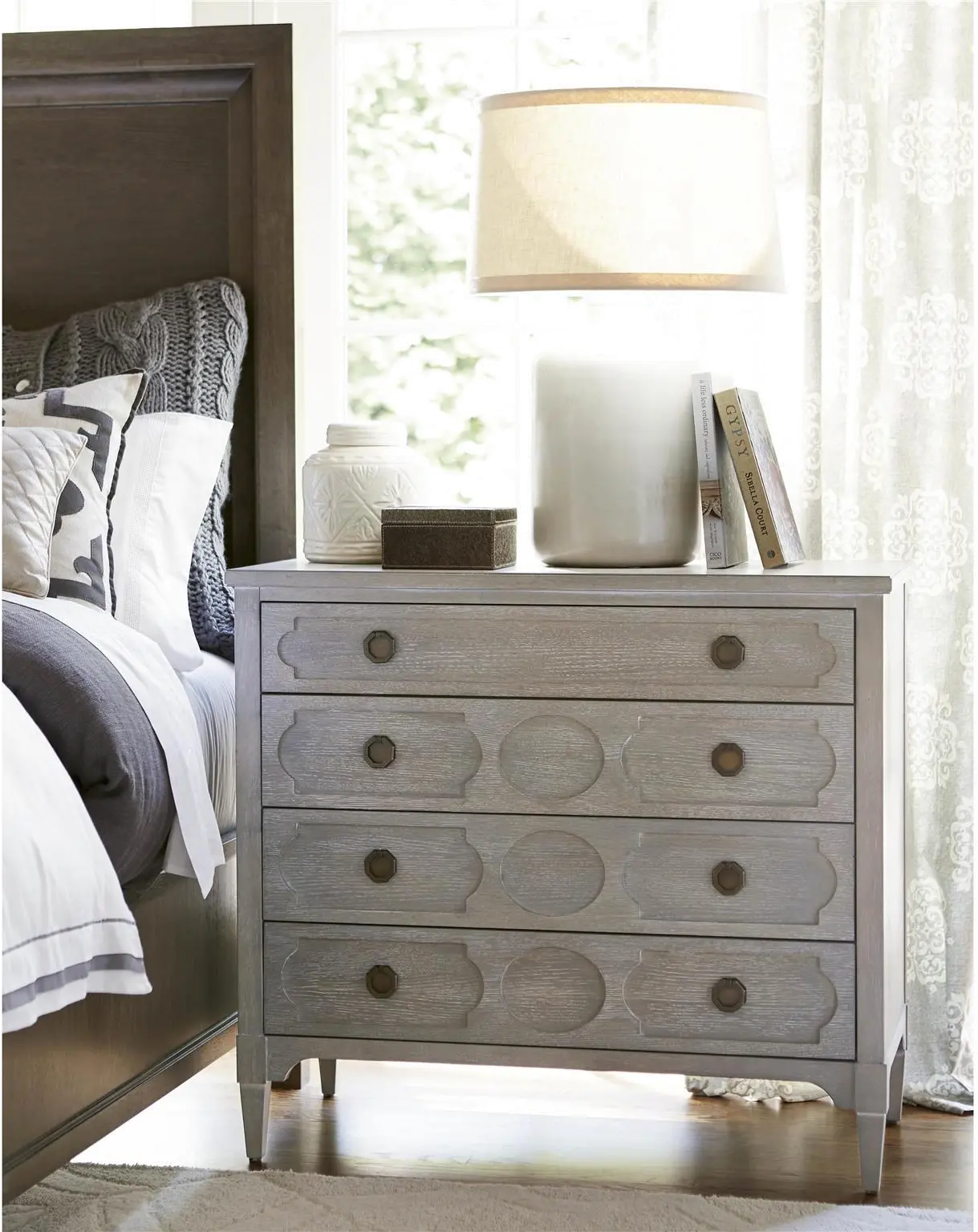 Modern Eclectic Smoke Gray 4 Drawer Chest-1