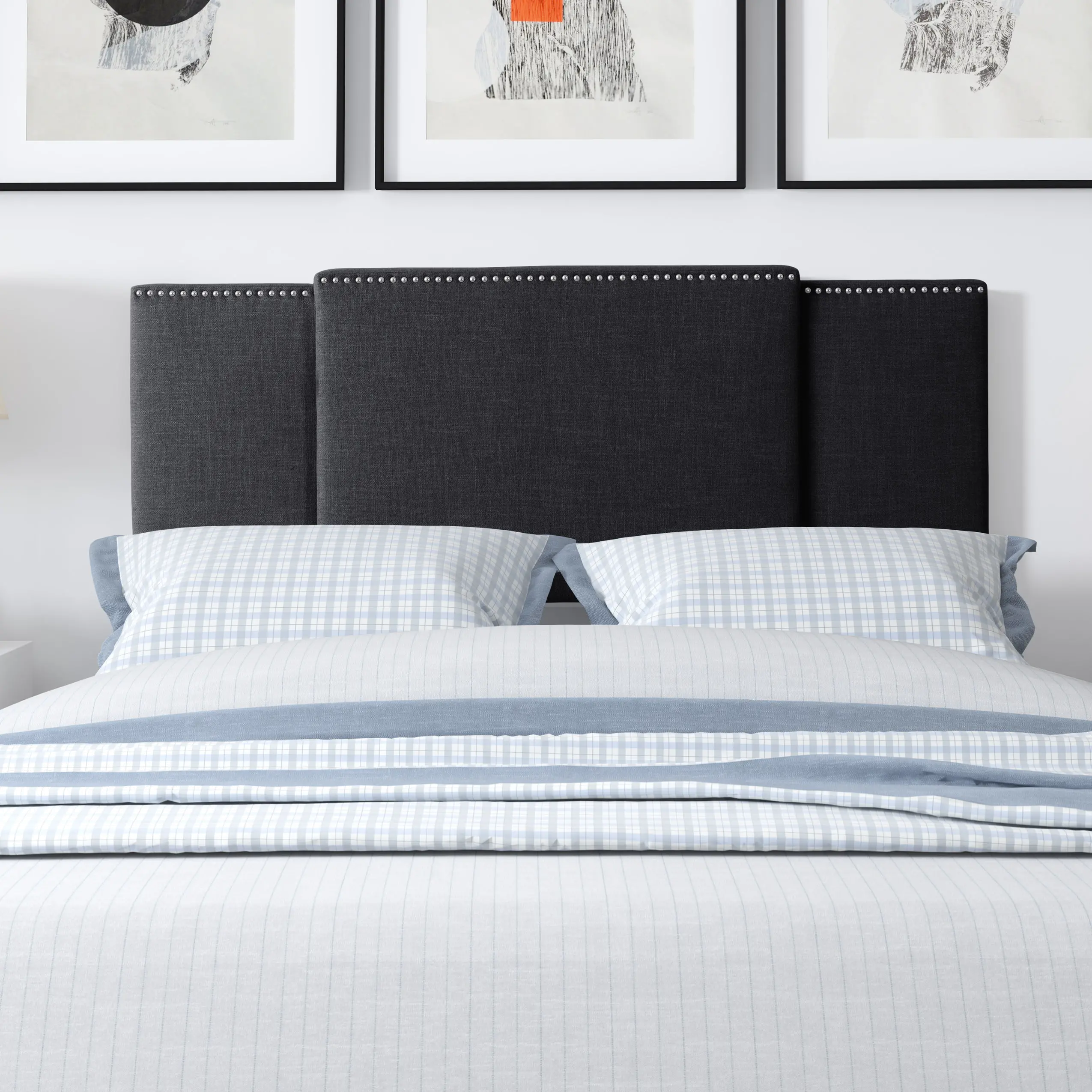 Fairfield Contemporary Full, Queen, King Dark Grey Expandable Headboard-2