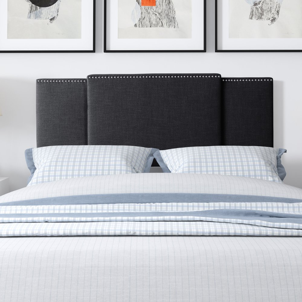 Fairfield Contemporary Full Queen King Dark Grey Expandable Headboard