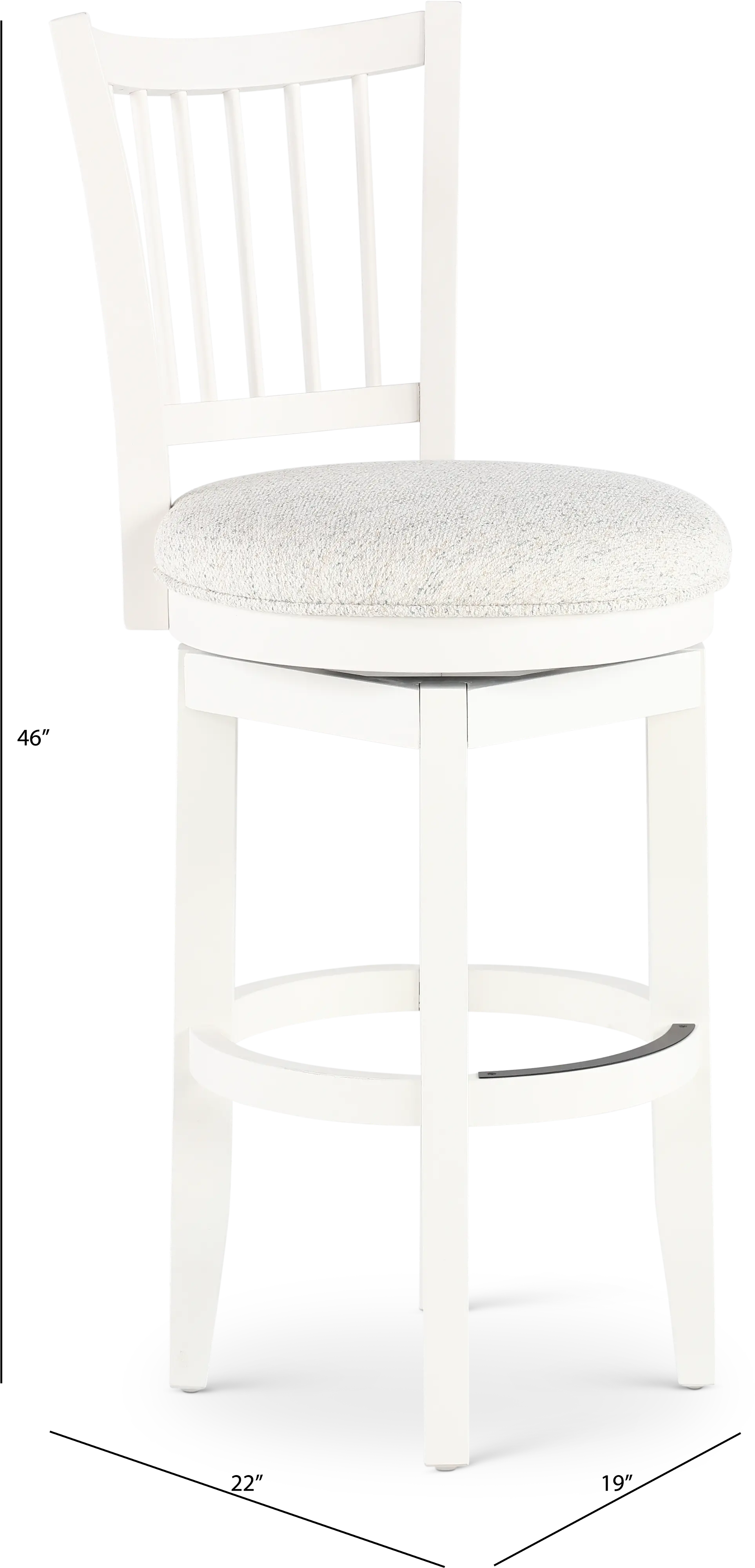 DAME#2230S-COT Modern Eclectic White Swivel Bar Stool-3