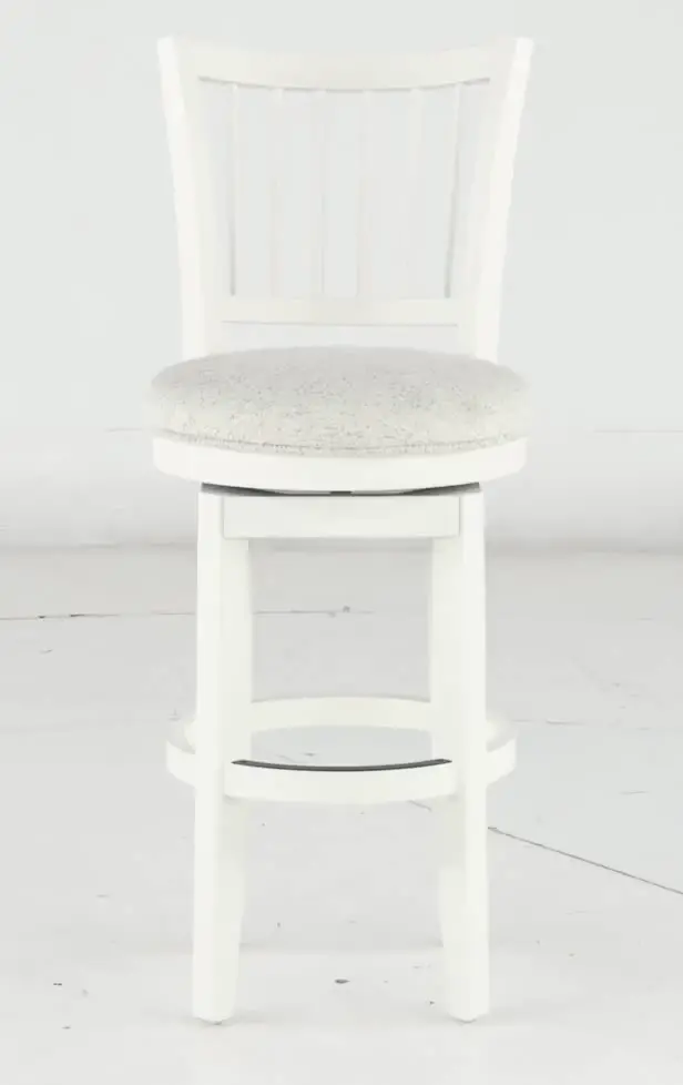 DAME#2230S-COT Modern Eclectic White Swivel Bar Stool-5