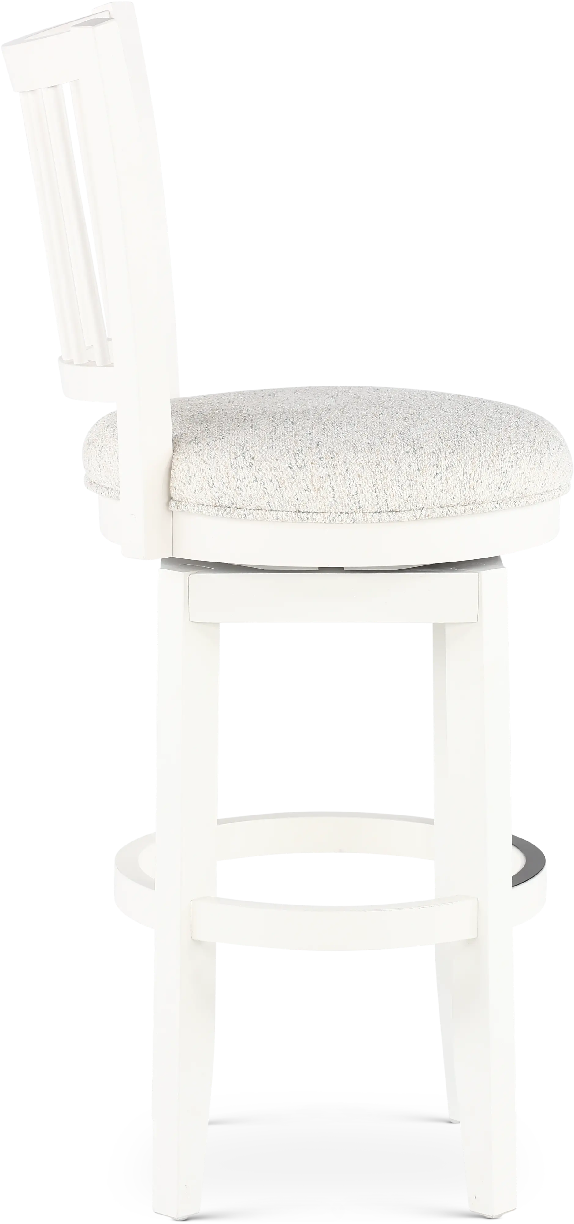 DAME#2230S-COT Modern Eclectic White Swivel Bar Stool-6
