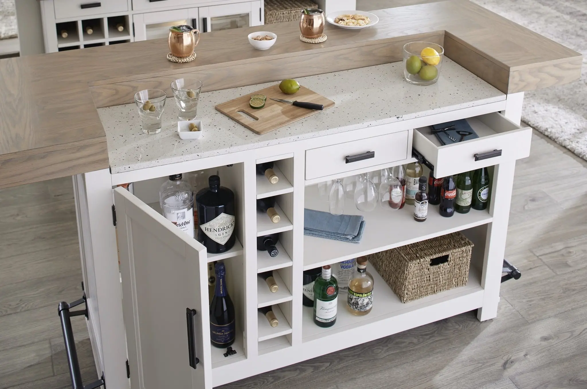Modern Eclectic Creamy White Bar-11