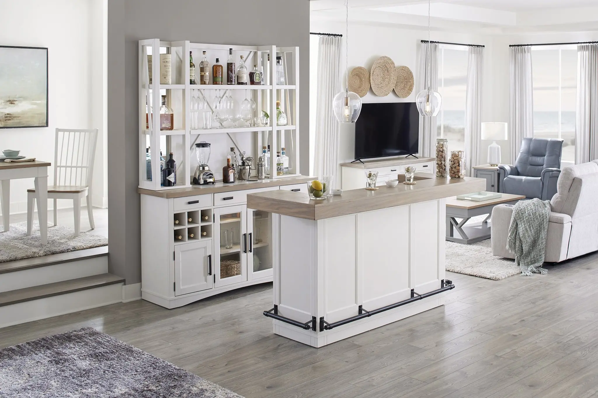 Modern Eclectic Creamy White Bar-2