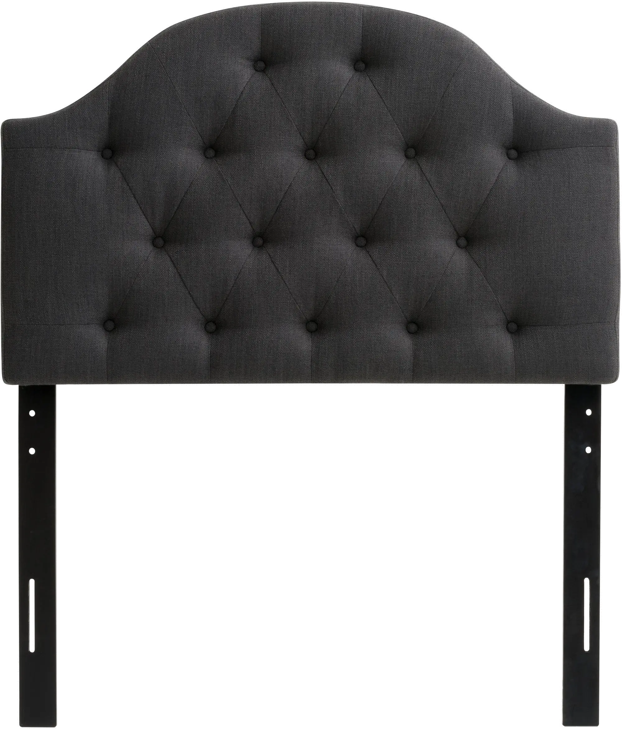 Calera Twin Tufted Dark Grey Fabric Headboard-1