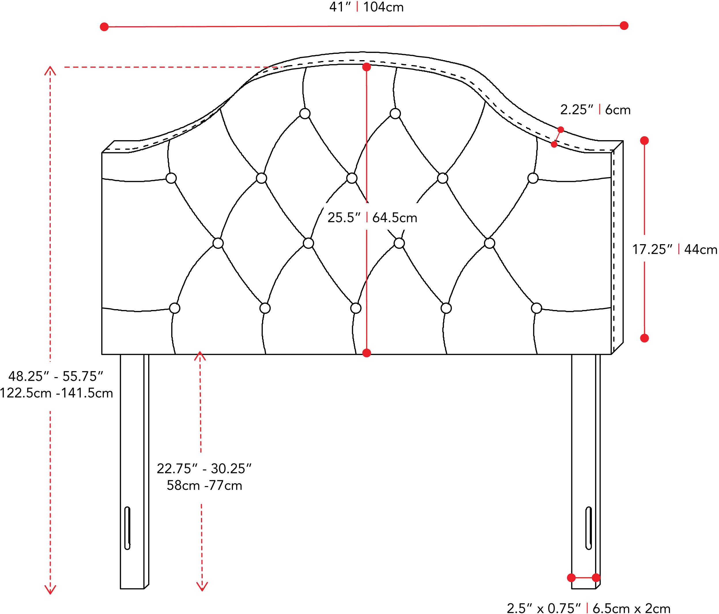 Calera Twin Tufted Dark Grey Fabric Headboard-7