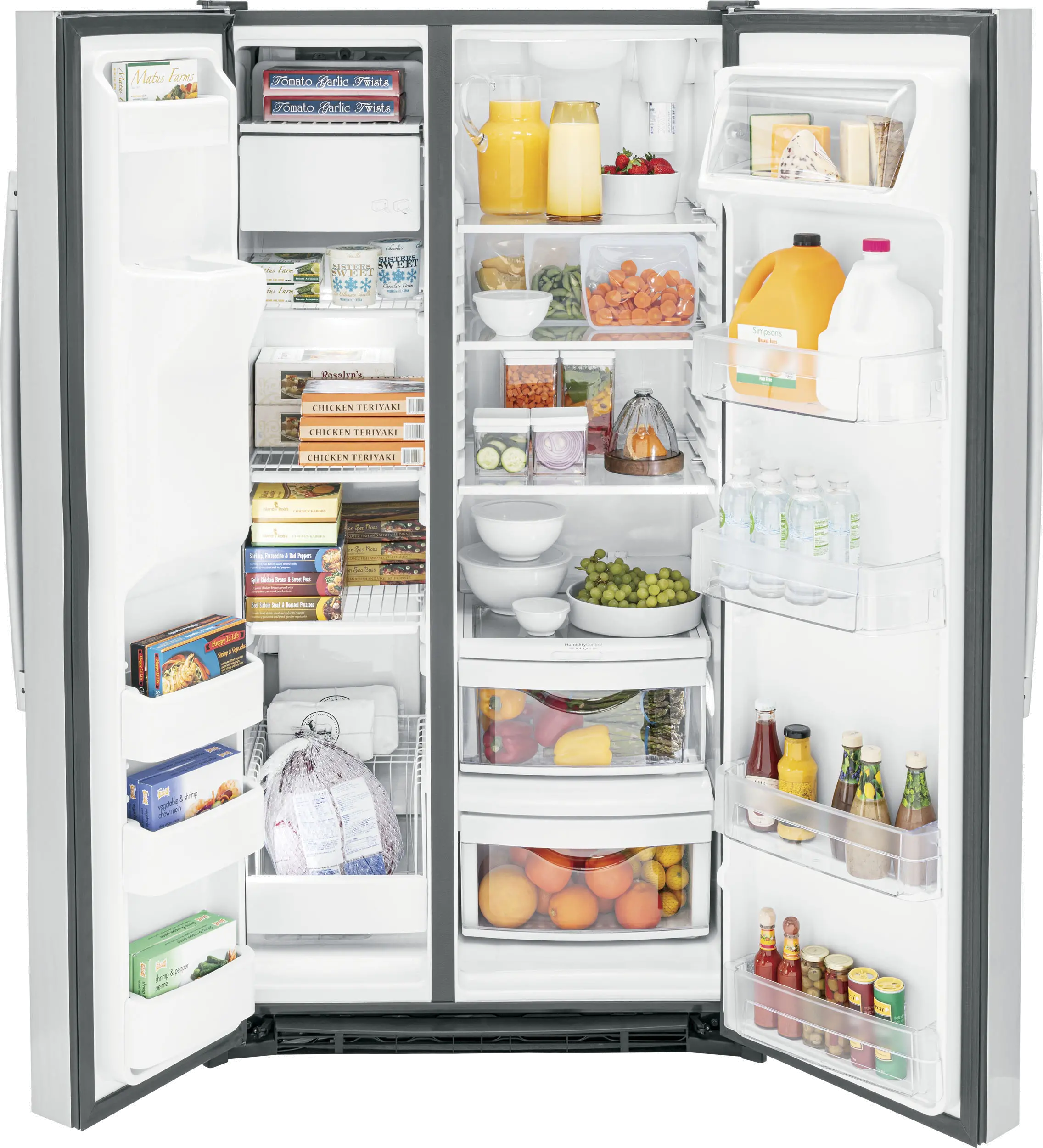 GSS25GYPFS GE 25.1 cu ft Side by Side Refrigerator - Stainless Steel-1