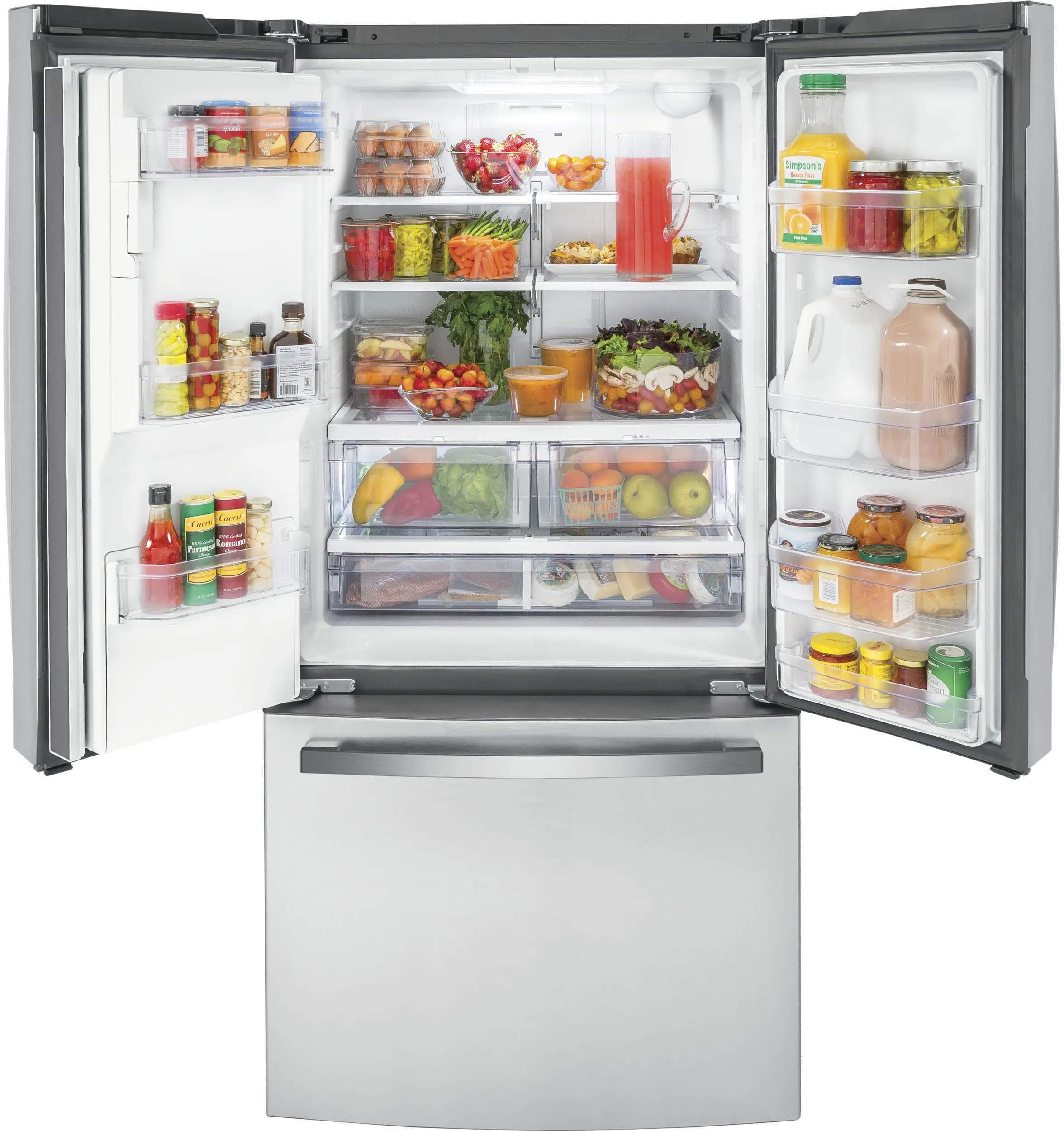 GYE18JYLFS GE 17.5 cu ft French Door Refrigerator - Counter Depth Stainless Steel-1
