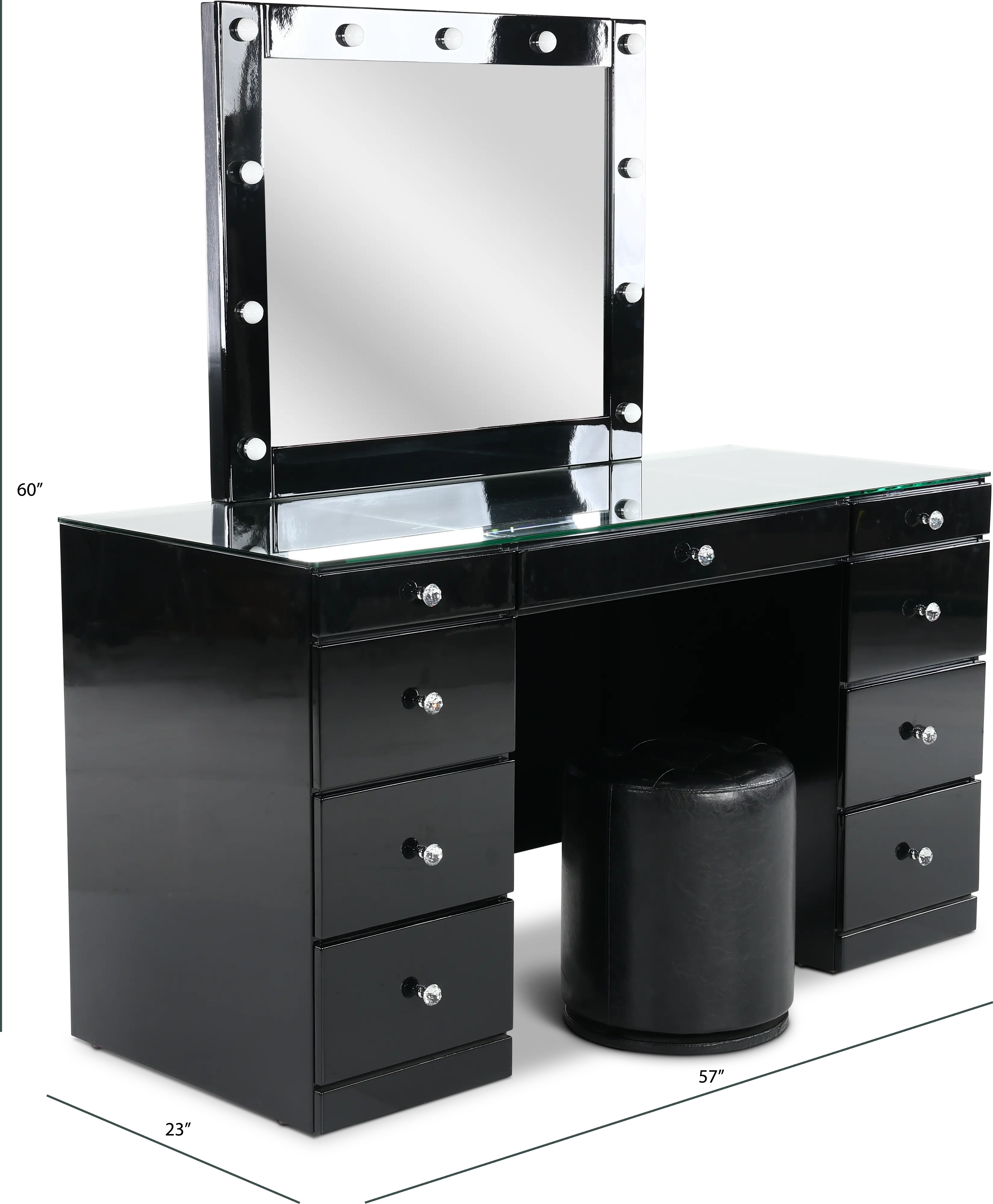Avery Black 3 Piece Vanity Set-3