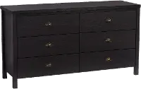 Boston Contemporary Black Six Drawer Dresser
