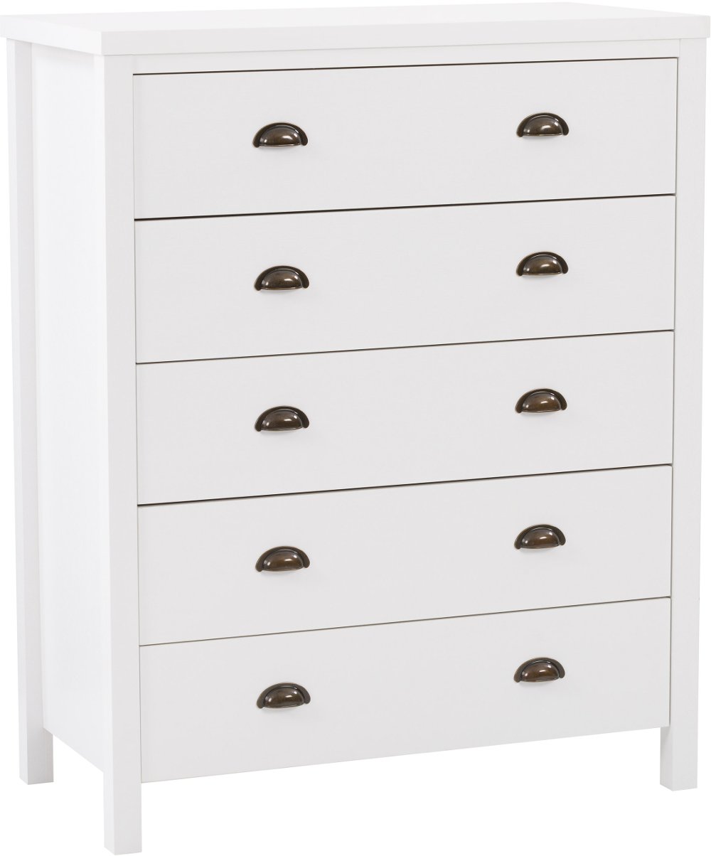 Boston Contemporary White 5-Drawer Dresser