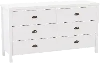 Boston Contemporary White Six Drawer Dresser