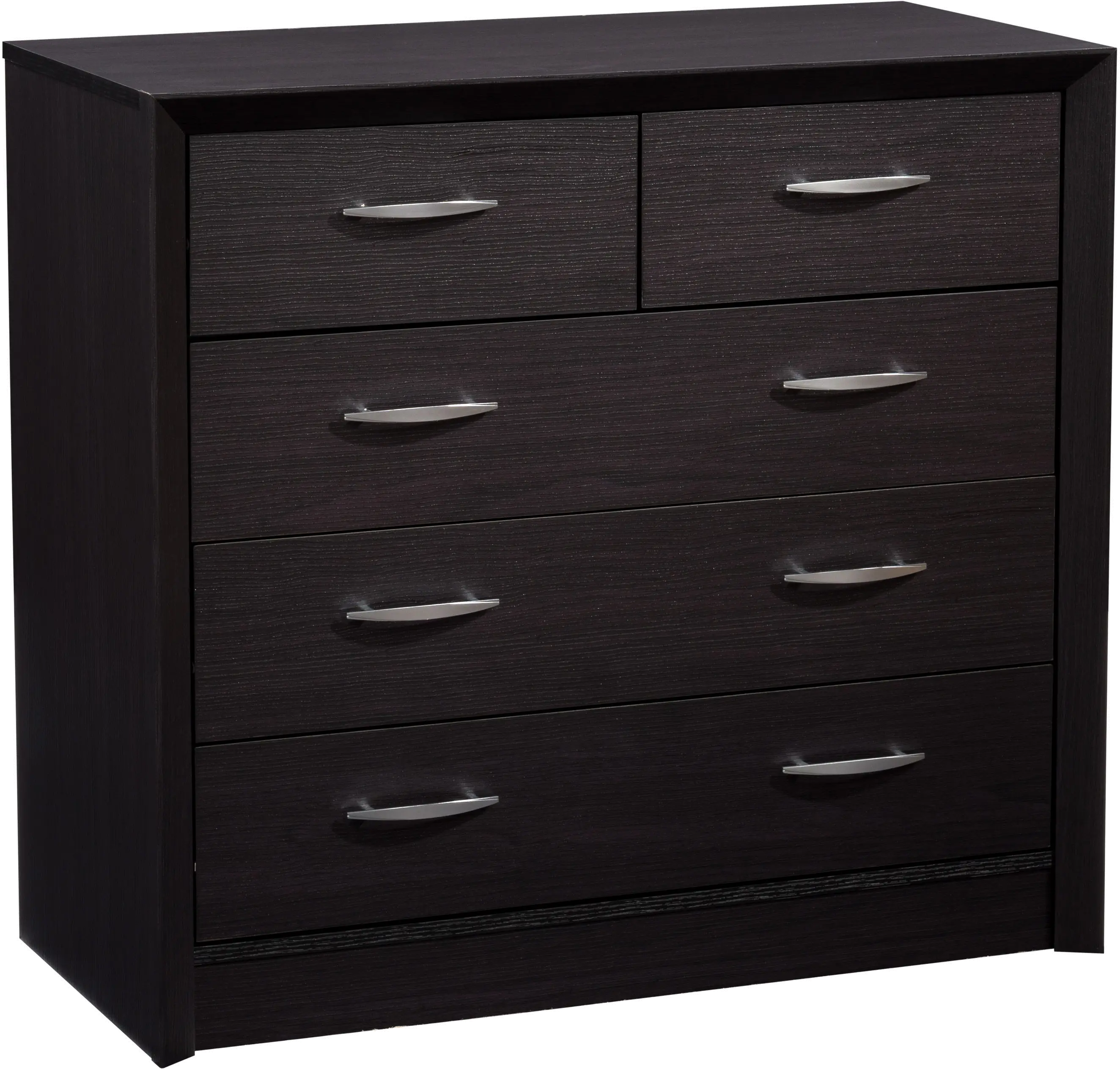 Newport Contemporary Black Five Drawer Dresser-1