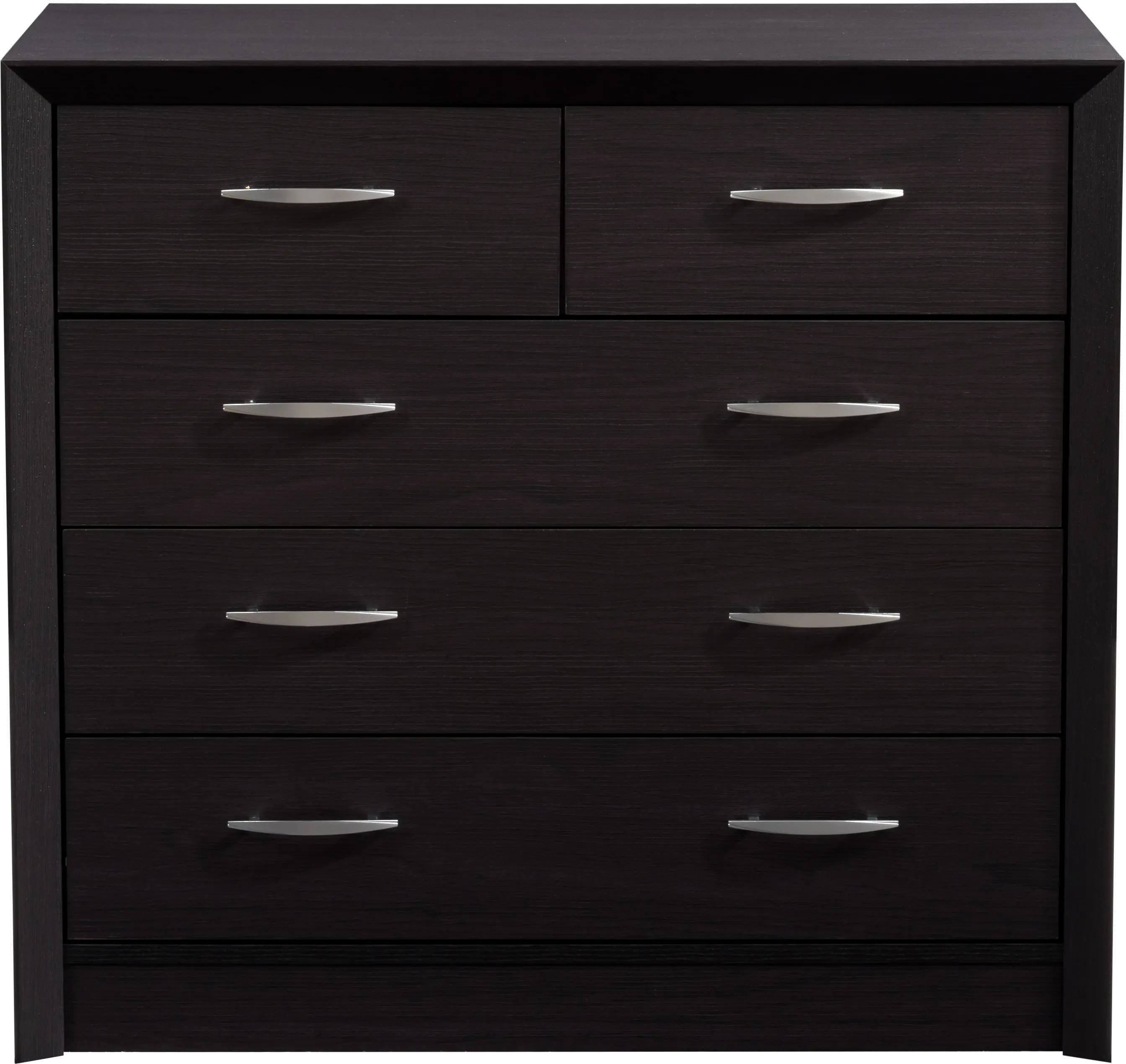 Newport Contemporary Black Five Drawer Dresser-2