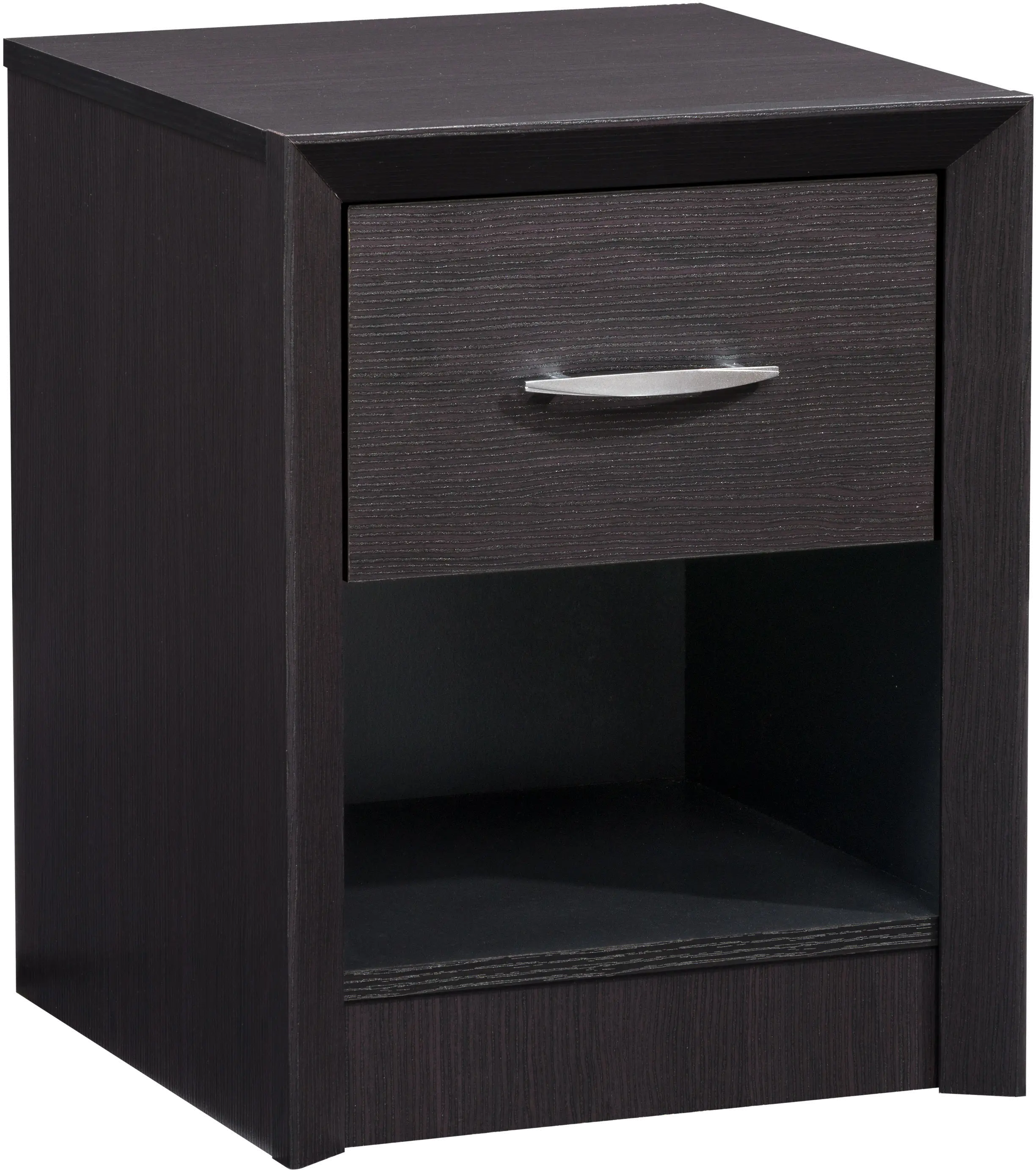 Newport Contemporary Black One Drawer Nightstand-1