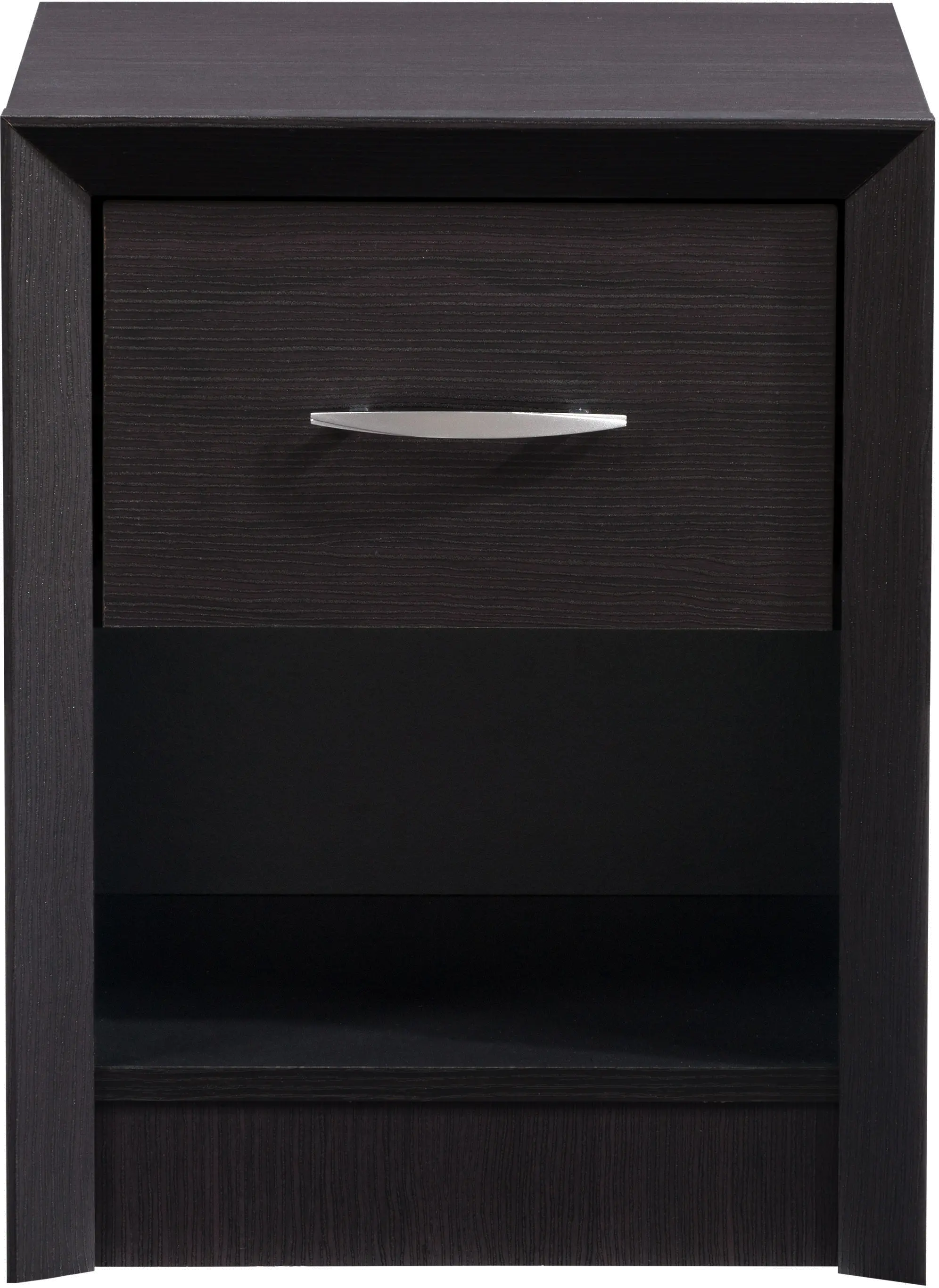 Newport Contemporary Black One Drawer Nightstand-2