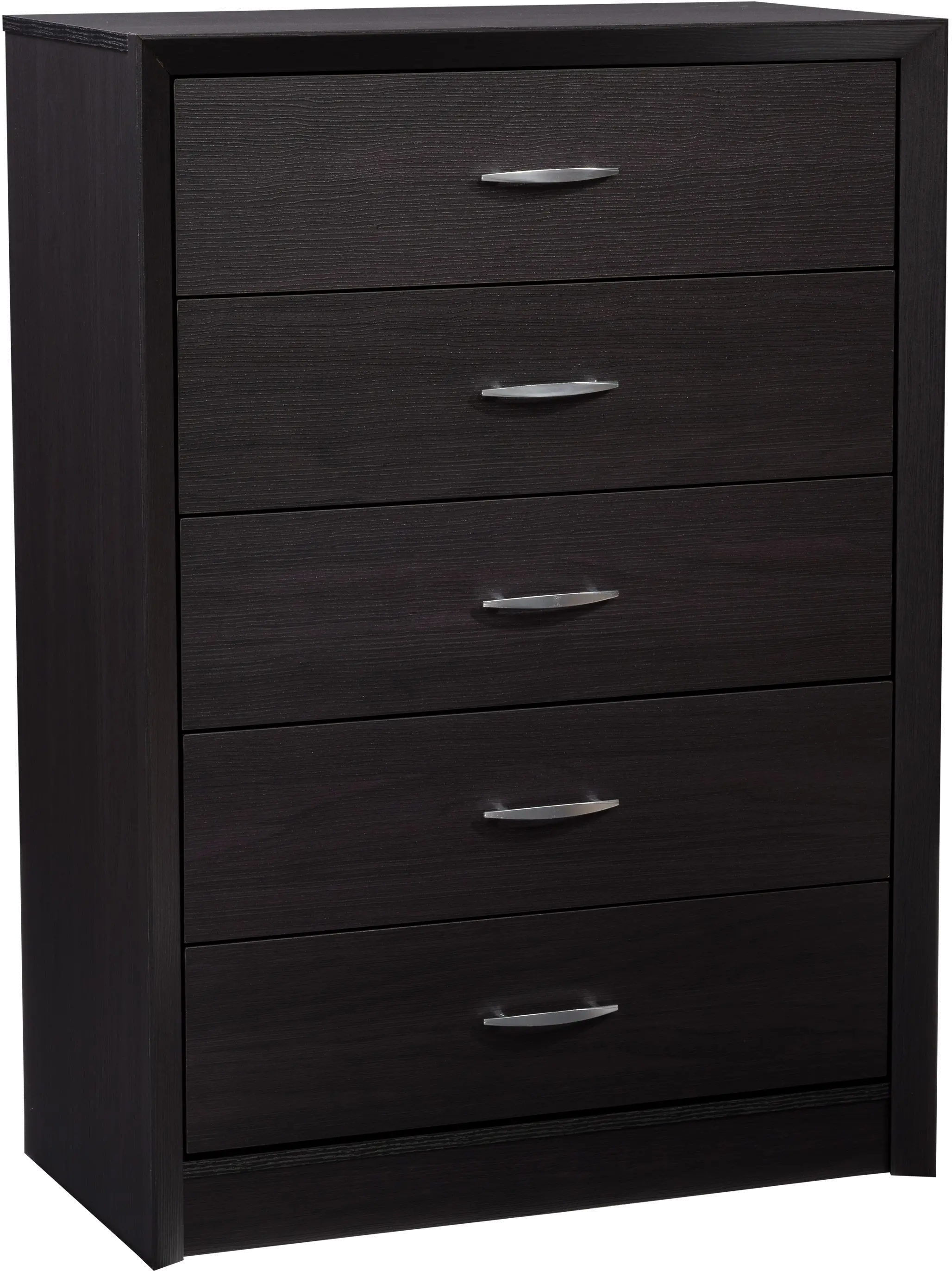 Newport Contemporary Black Five Drawer Tall Dresser-1