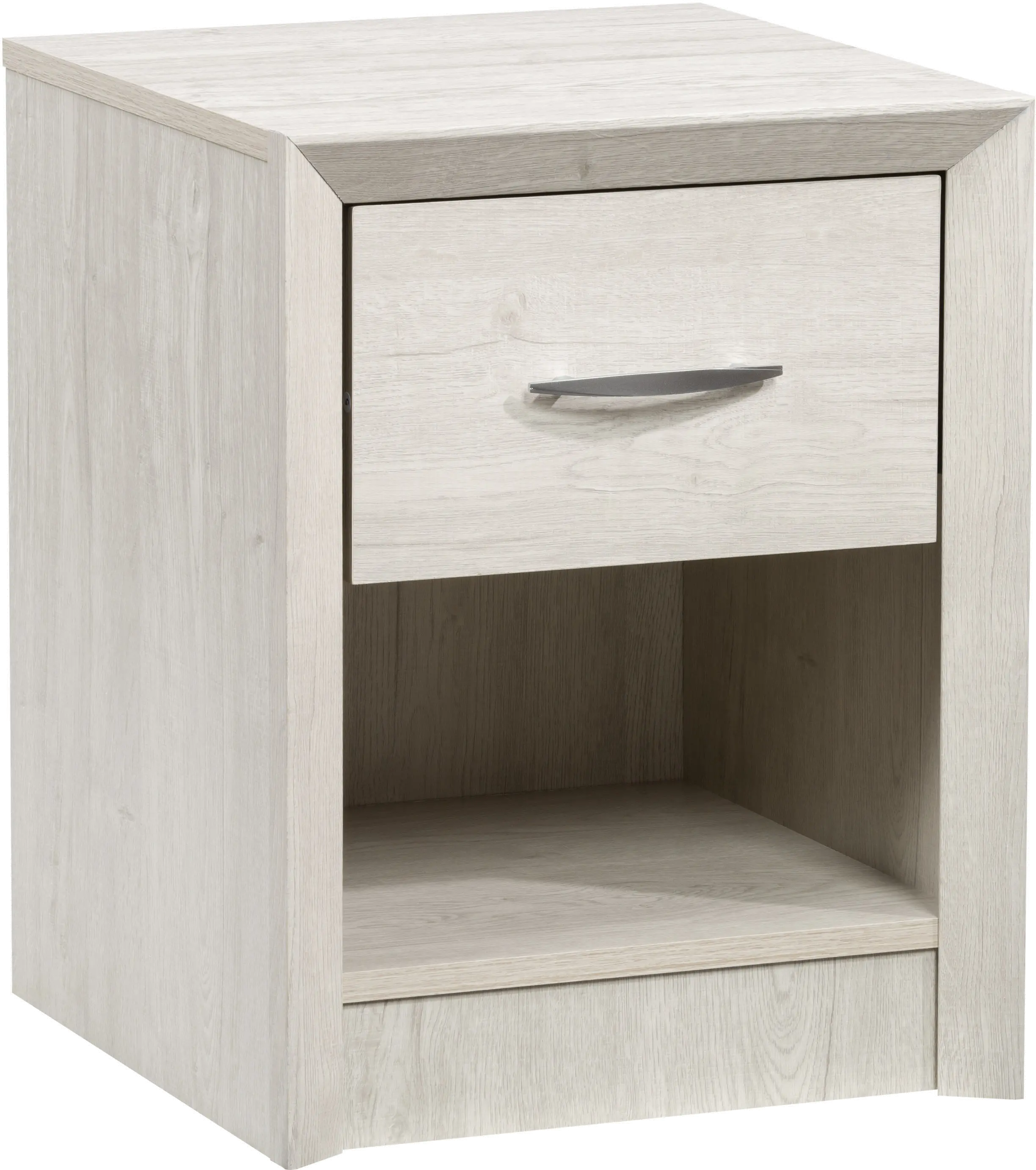 Newport Contemporary White Washed Oak One Drawer Nightstand-1