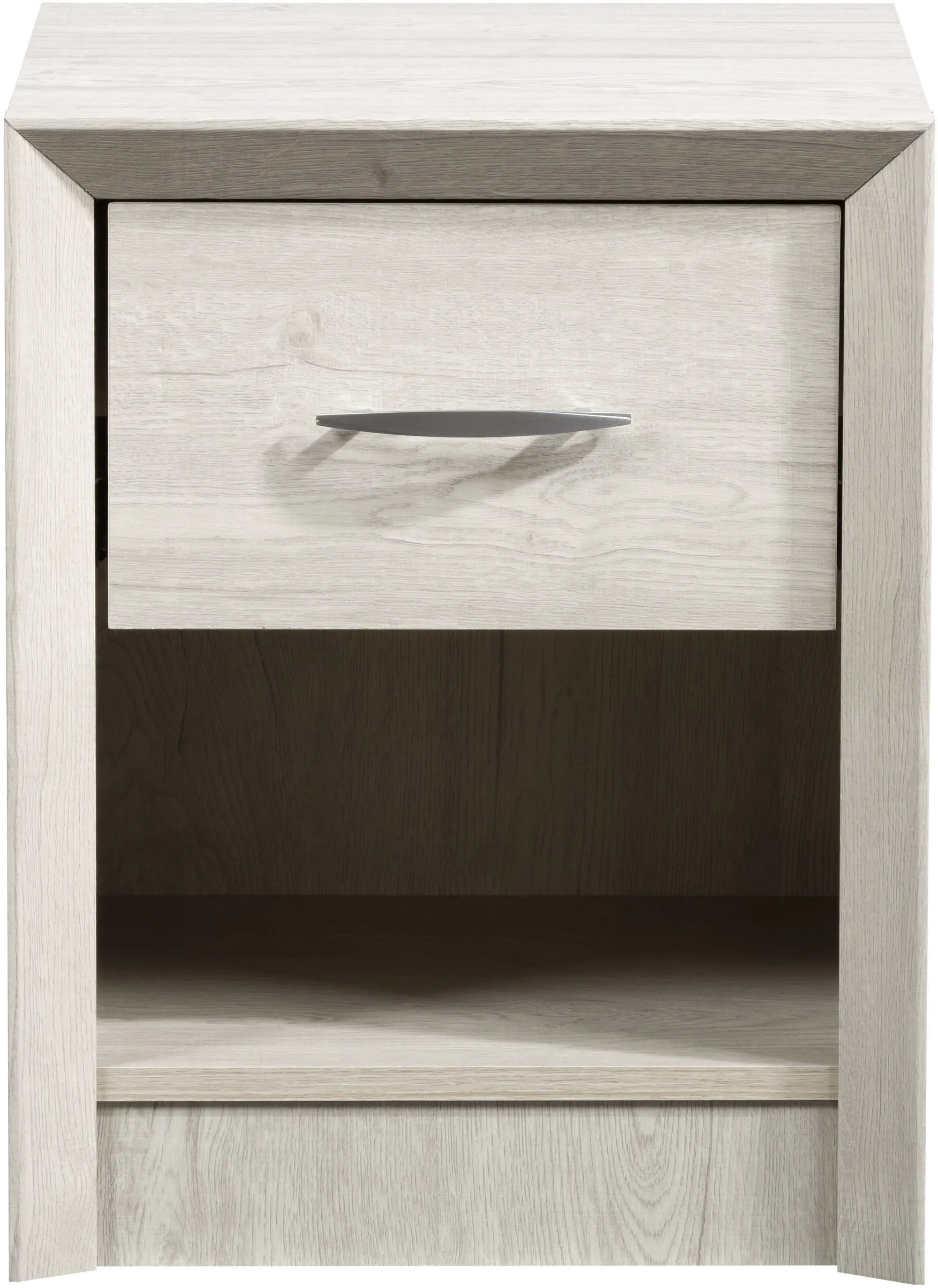 Newport Contemporary White Washed Oak One Drawer Nightstand-3