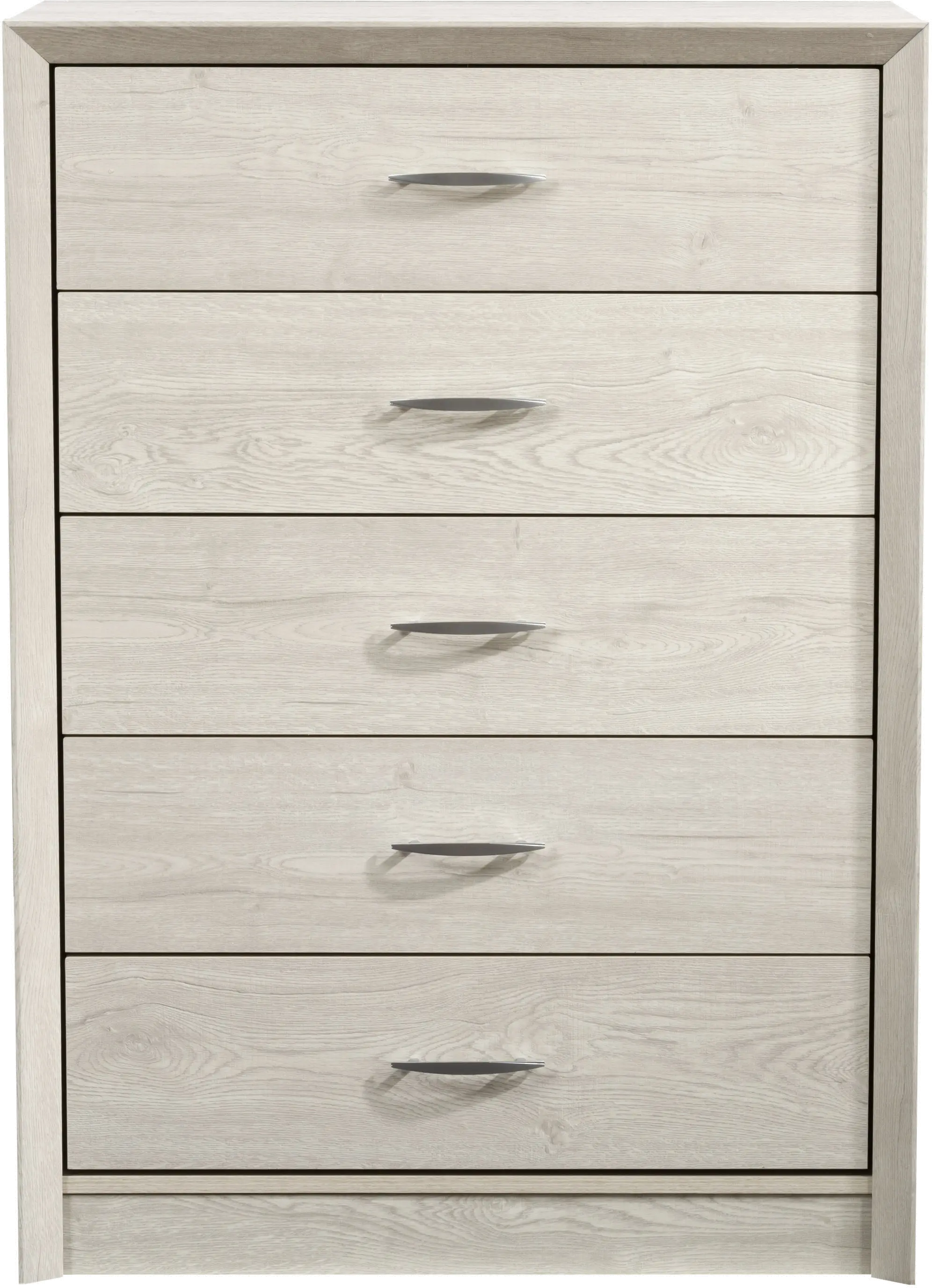 Newport Contemporary White Washed Oak Five Drawer Tall Dresser-2