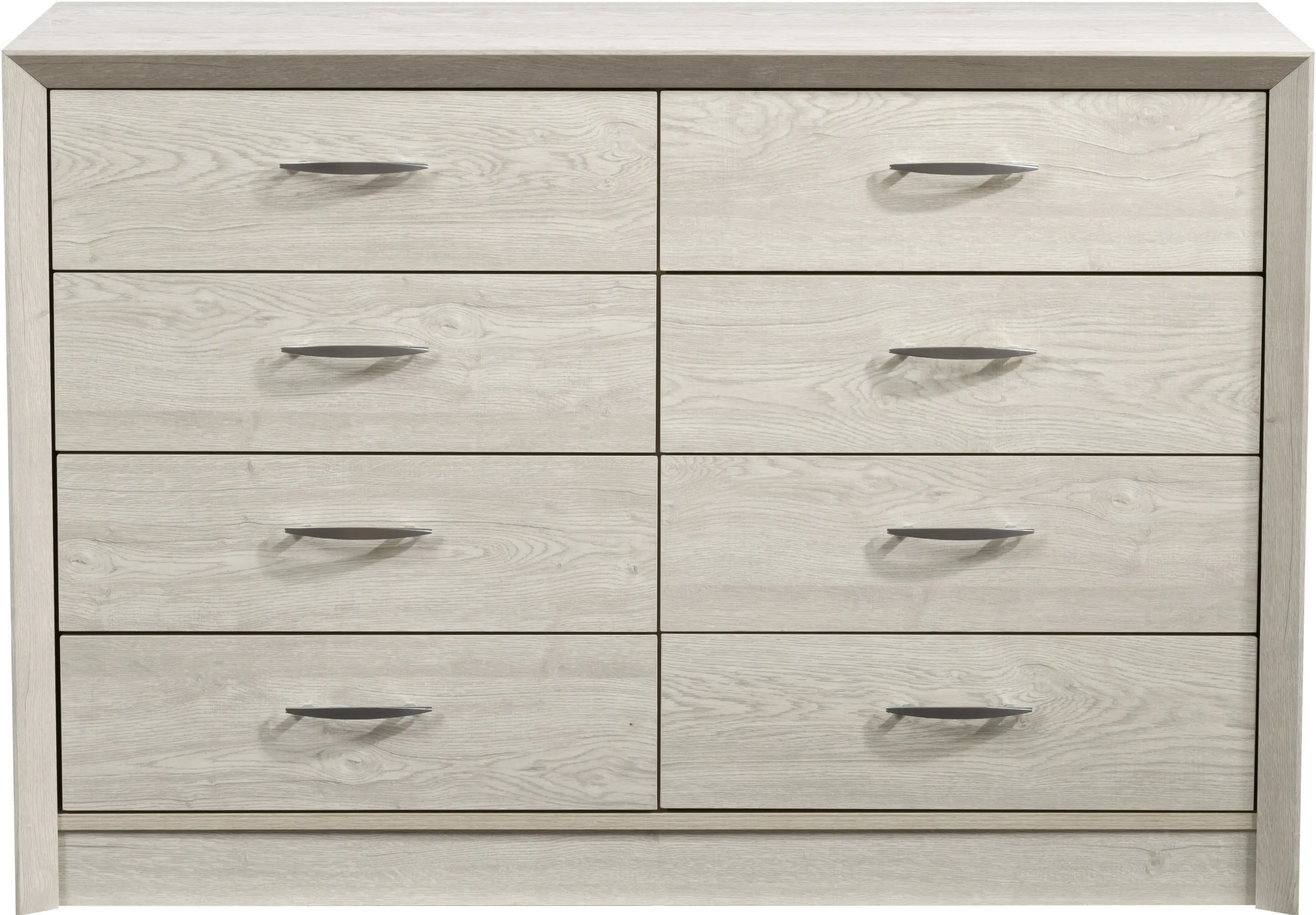 Newport Contemporary White Washed Oak 8-Drawer Dresser-2