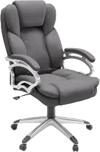Workspace Contemporary Gray Leatherette Executive Office Chair