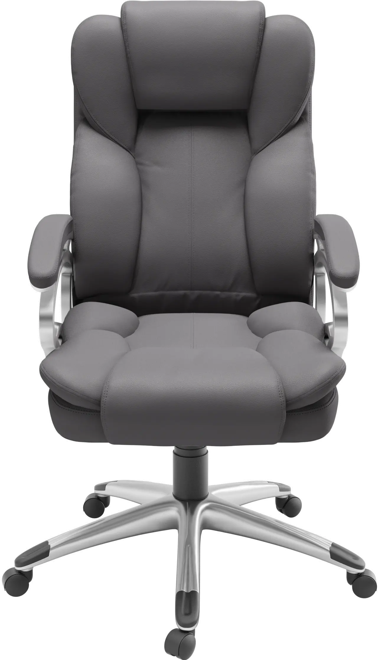 Workspace Contemporary Gray Leatherette Executive Office Chair-3