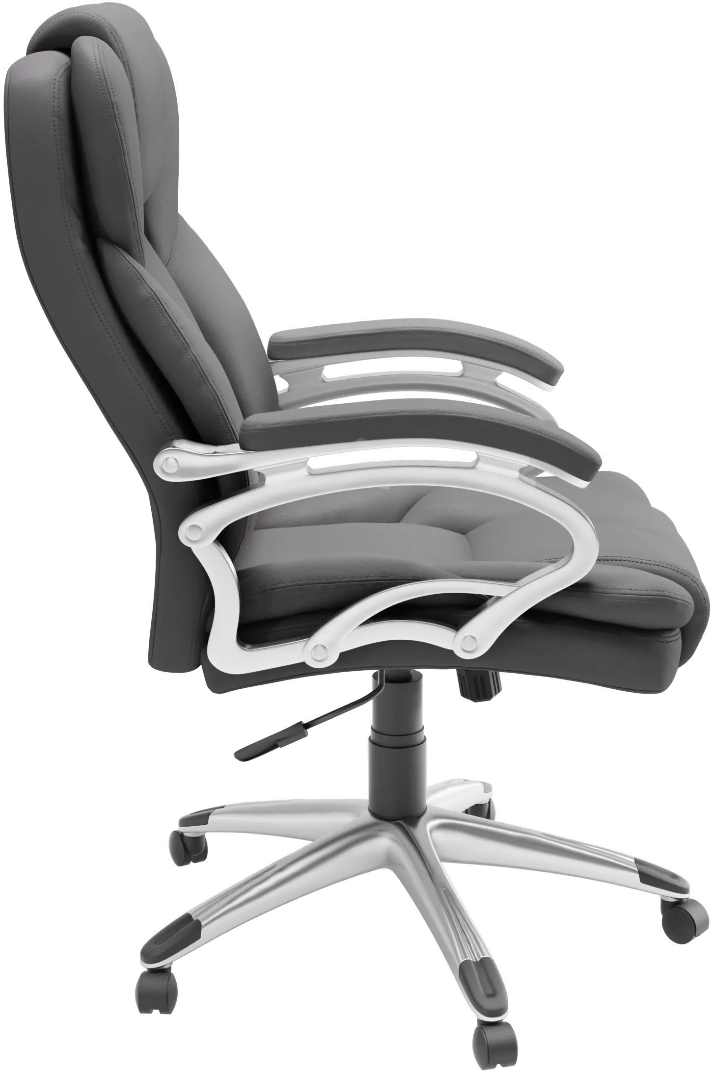 Workspace Contemporary Gray Leatherette Executive Office Chair-4
