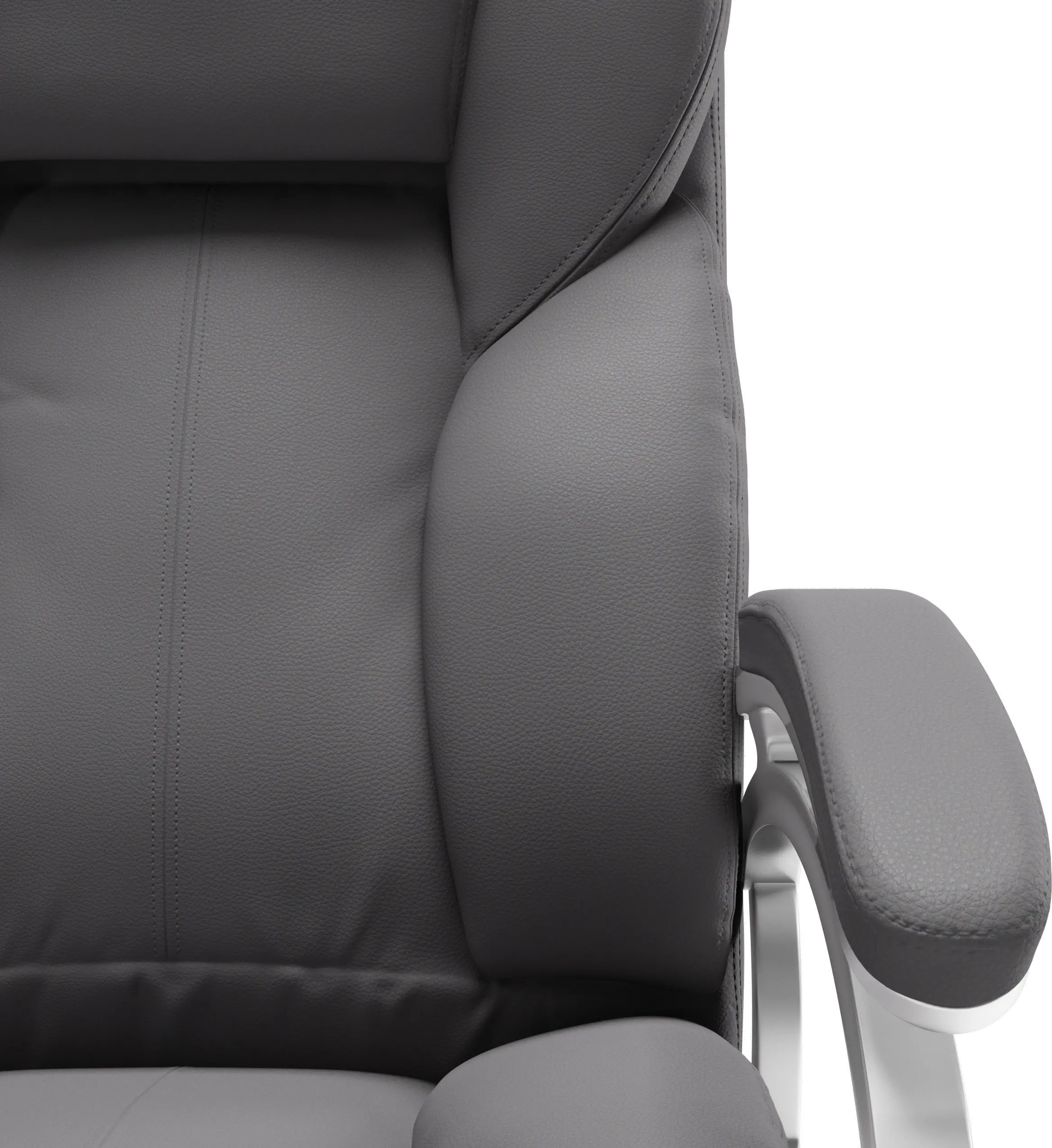 Workspace Contemporary Gray Leatherette Executive Office Chair-5