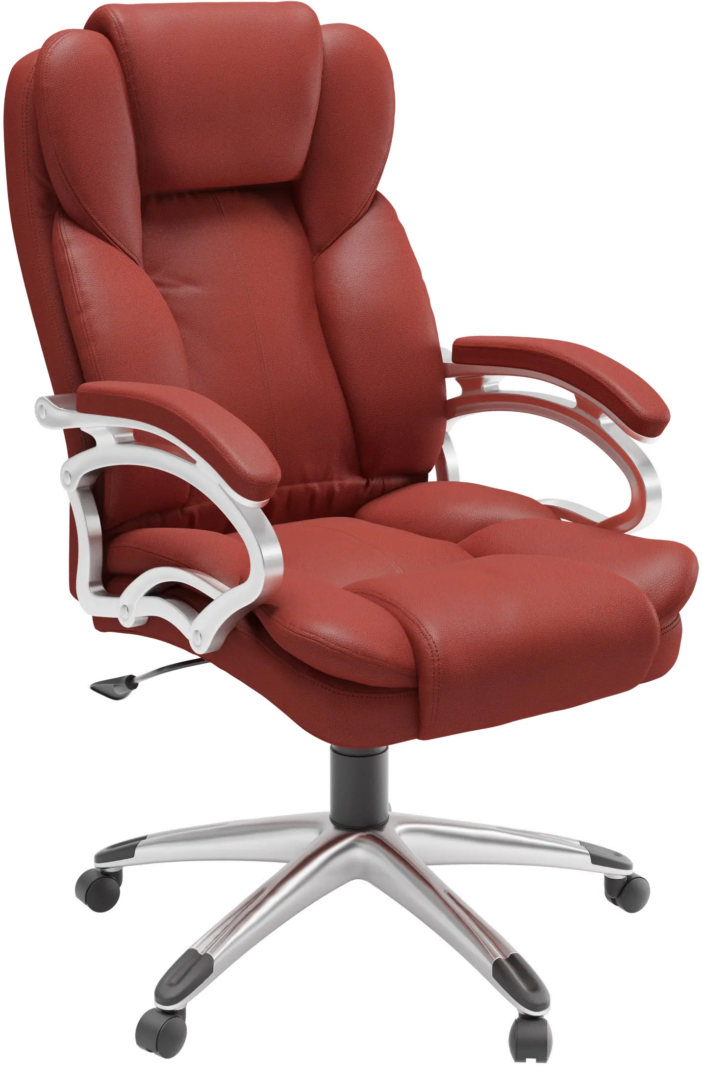 Workspace Contemporary Red Leatherette Executive Office Chair-1