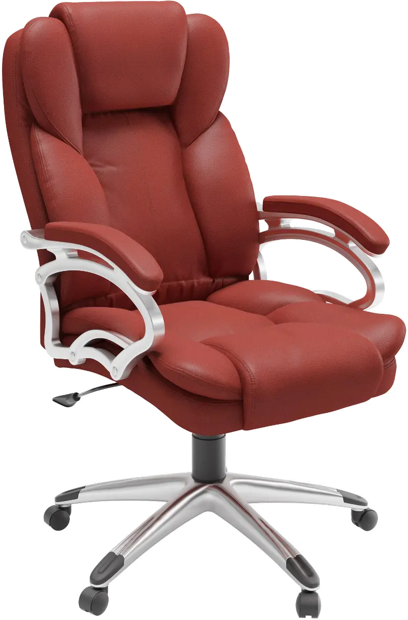 Workspace Contemporary Red Leatherette Executive Office Chair