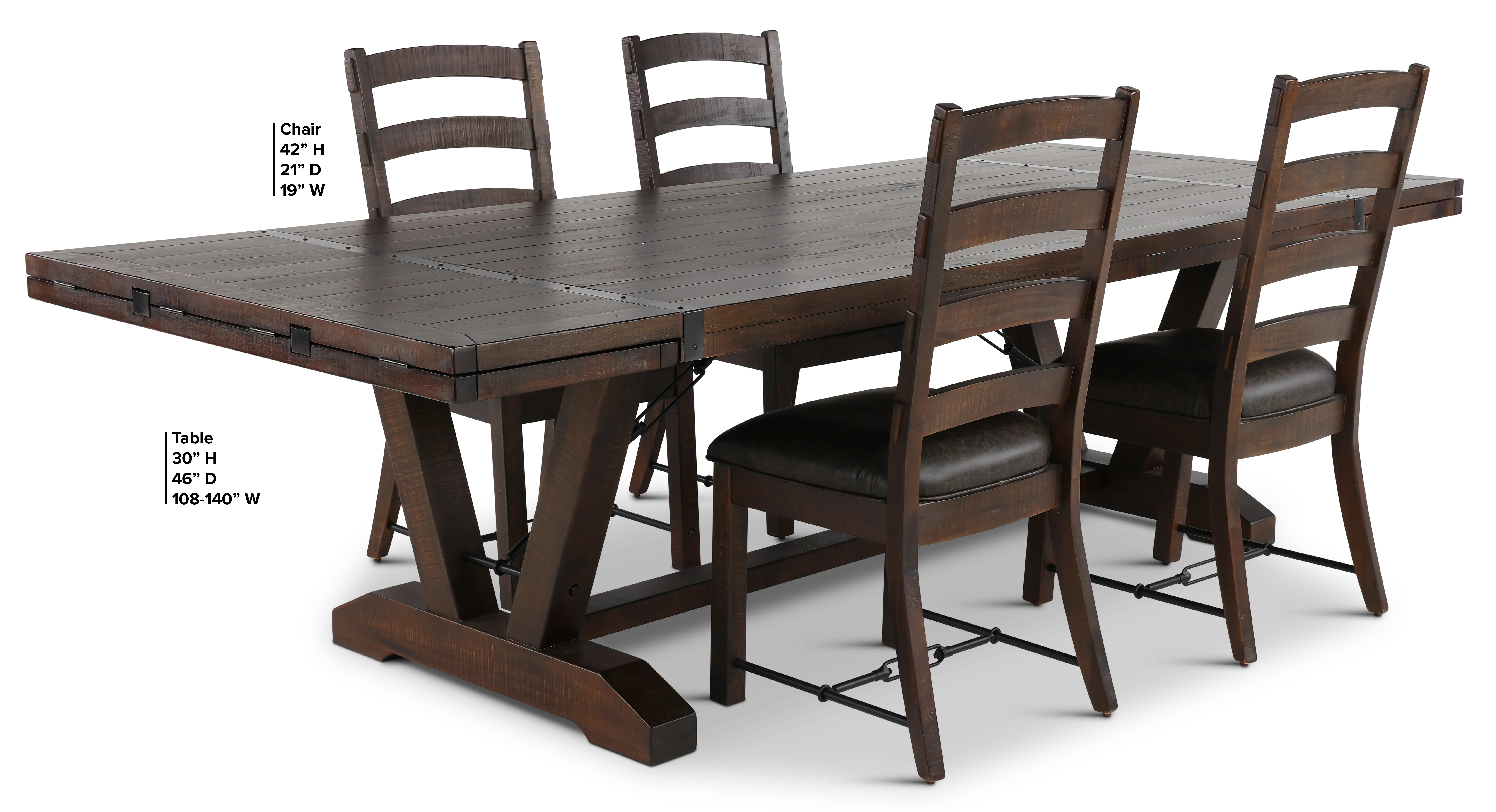 Homestead Dark Brown 5 Piece Dining Set-3