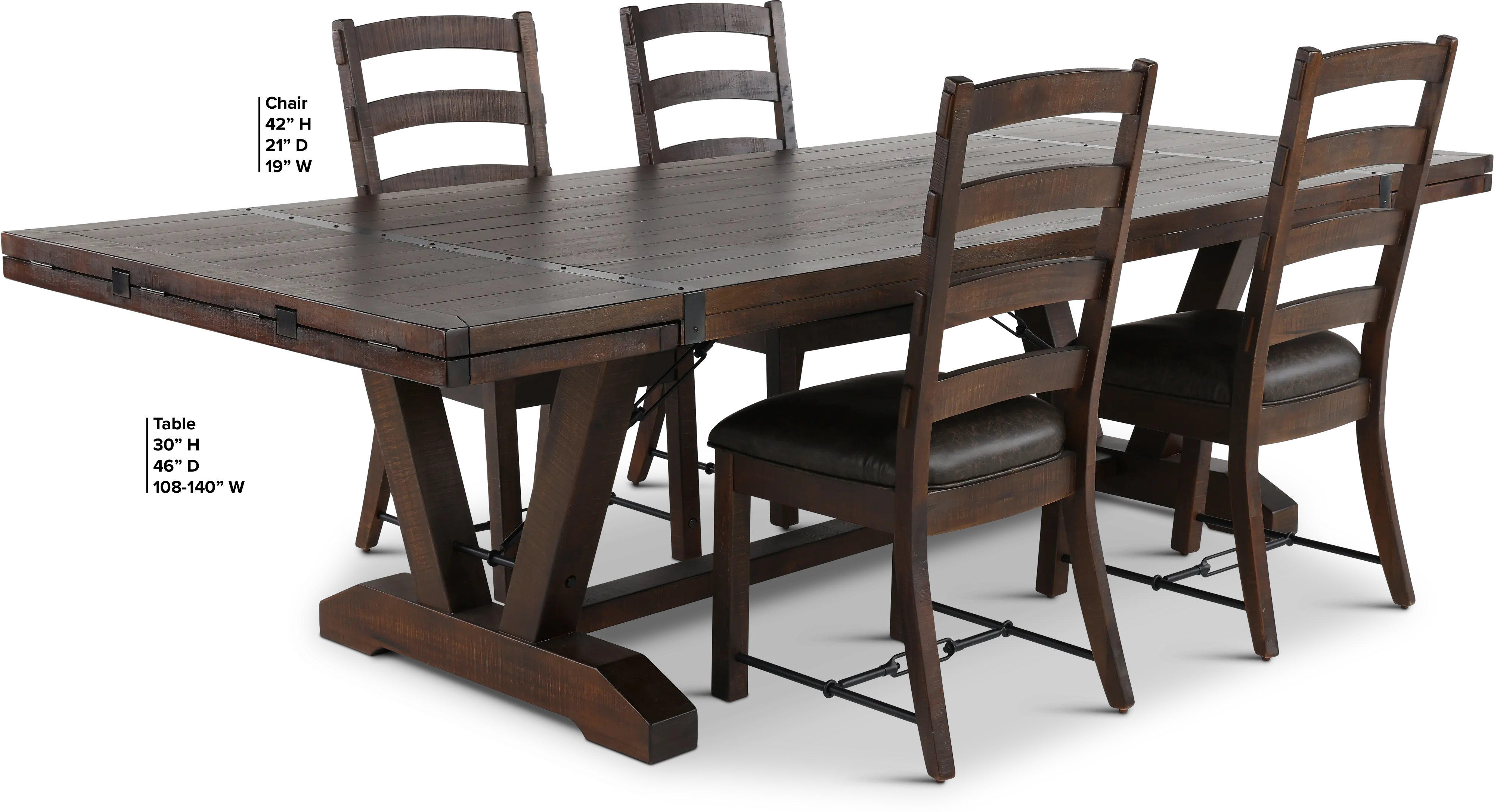 Homestead Dark Brown 5 Piece Dining Set-3