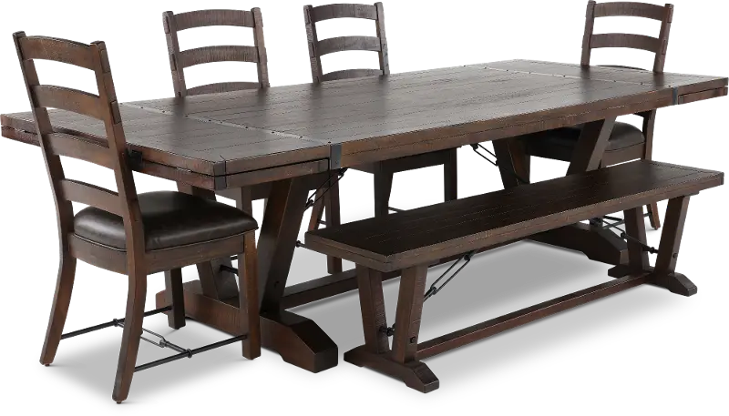 Homestead Dark Brown 6 Piece Dining Set
