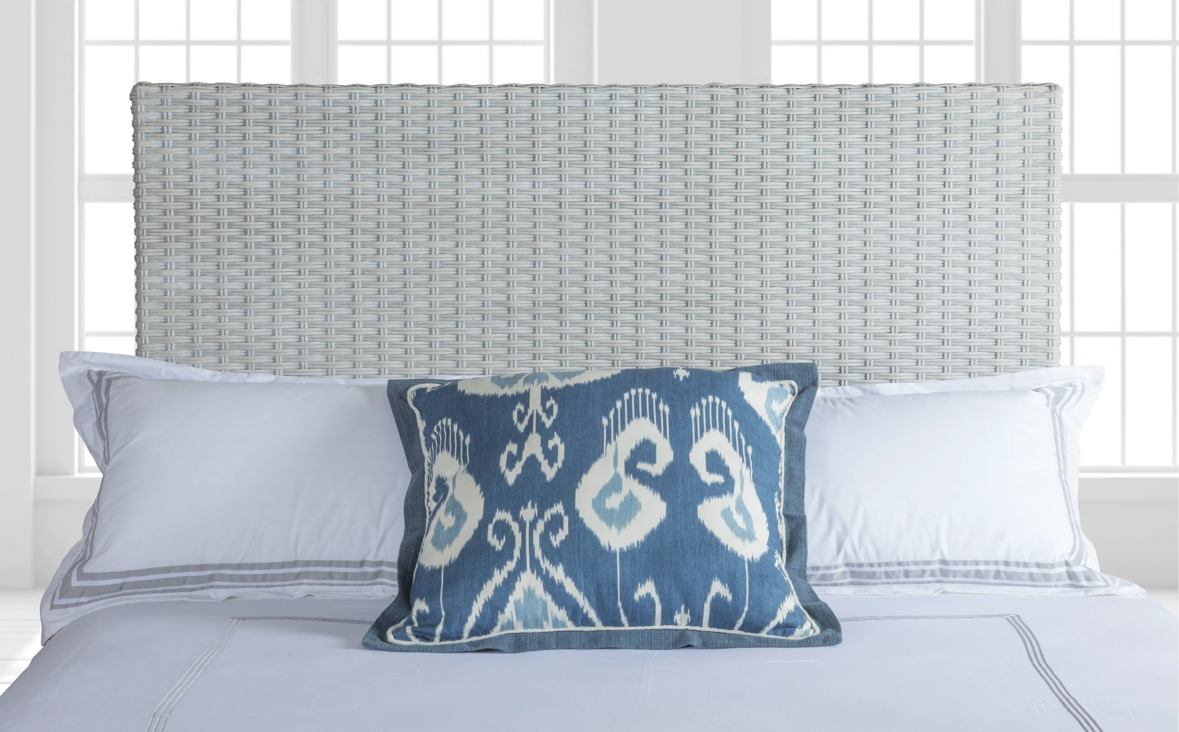Panama Jack White Rattan Full-Queen Headboard-1