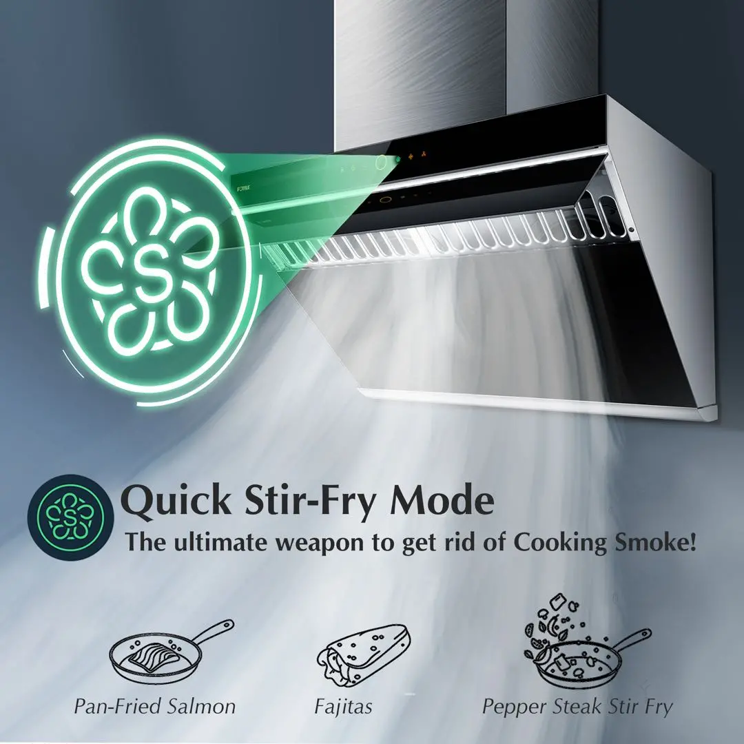FOTILE V Series 30  Black Wall Mount Range Hood-5