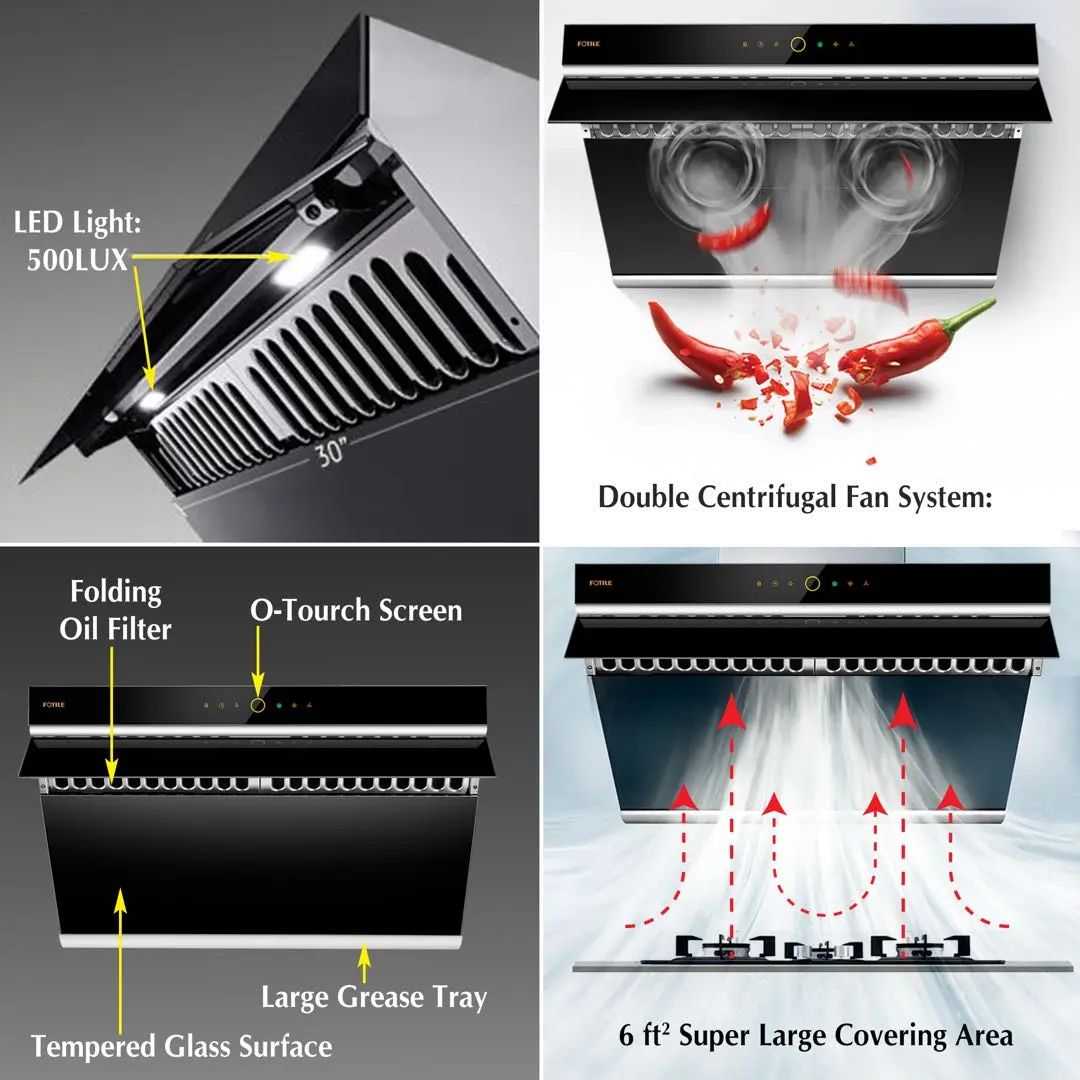 FOTILE V Series 30  Black Wall Mount Range Hood-6