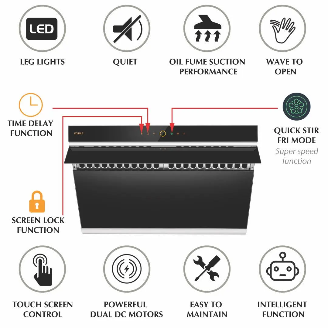 FOTILE V Series 30  Black Wall Mount Range Hood-7