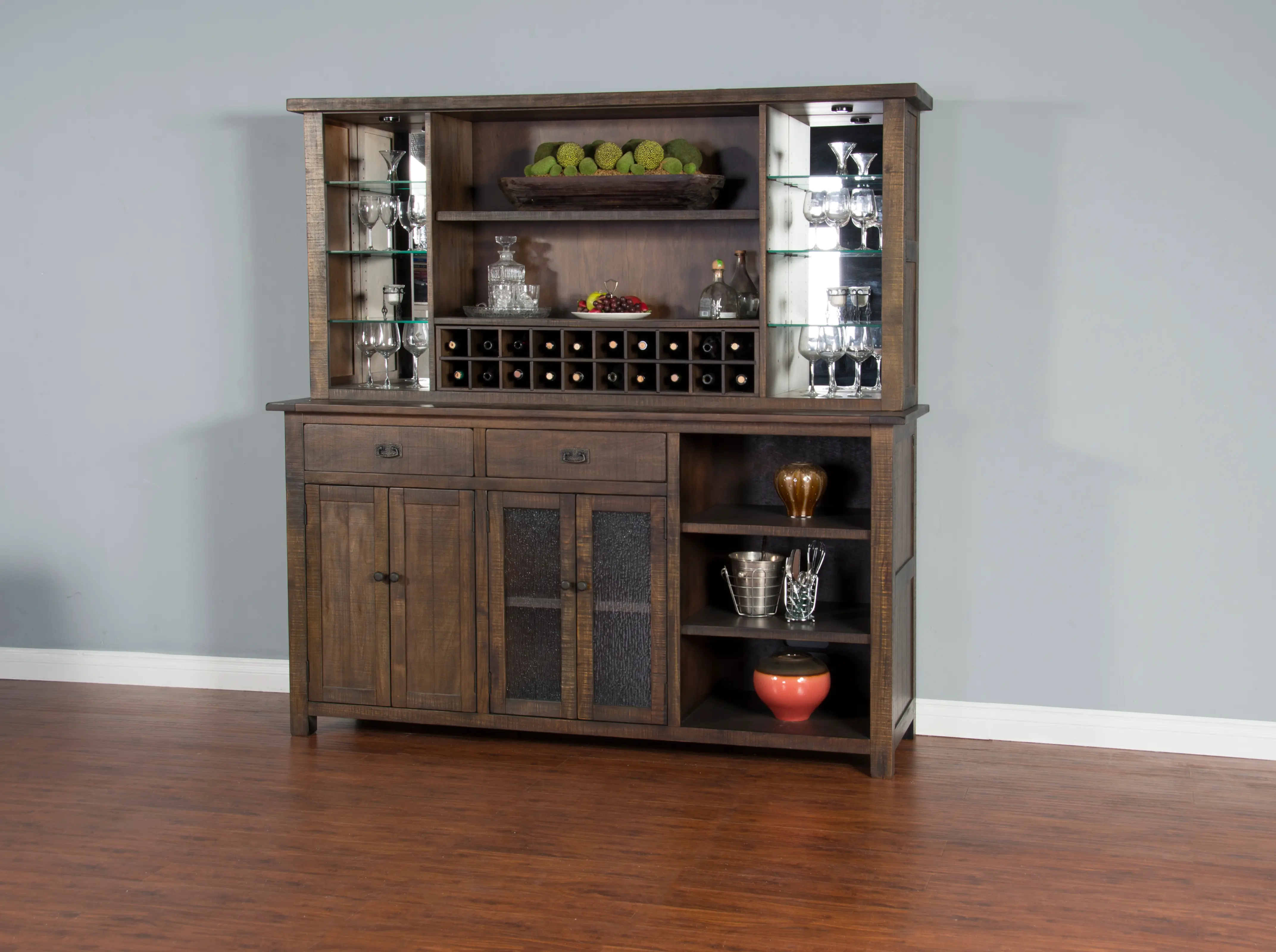 Homestead Dark Brown Buffet and Hutch-10