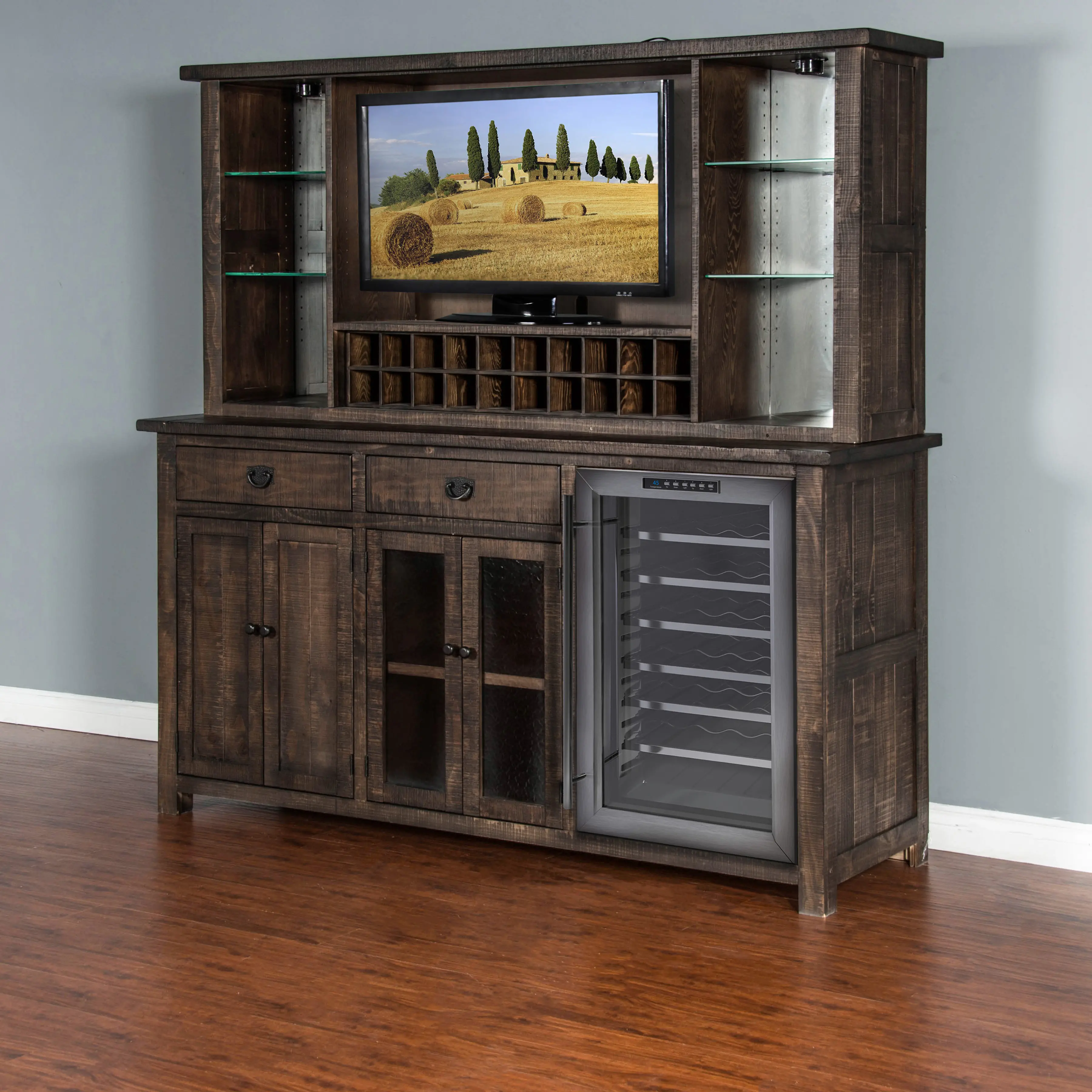 Homestead Dark Brown Buffet and Hutch-11