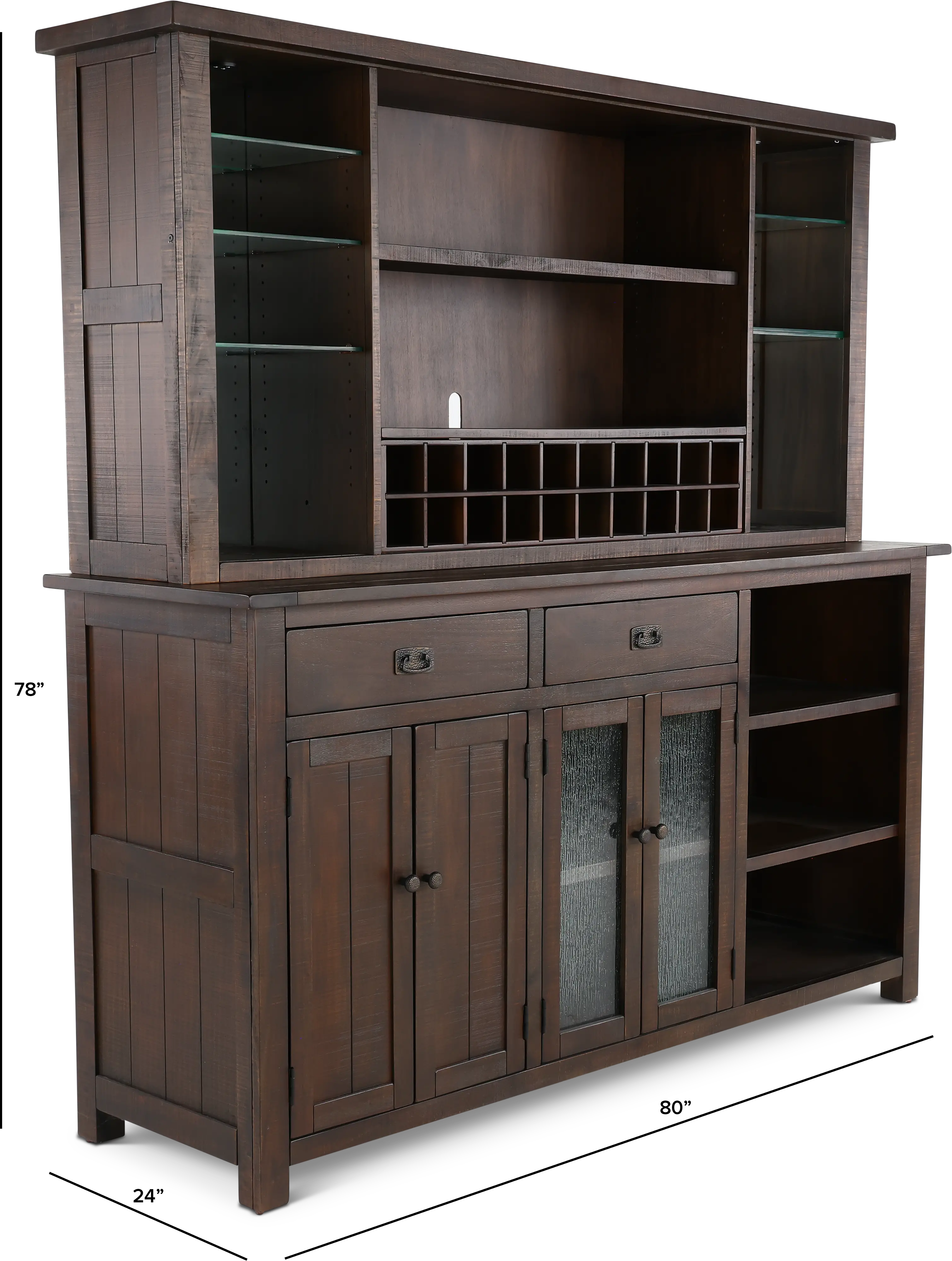 Homestead Dark Brown Buffet and Hutch-3