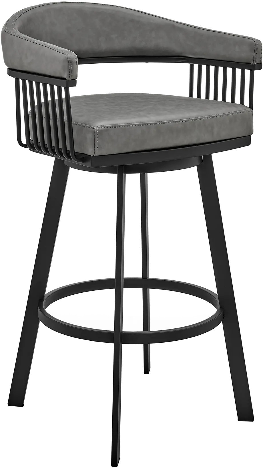 LCCSBAMBVG26 Chelsea Black and Gray Swivel Counter Stool-1