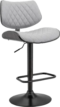 LCLEBABLGR Leland Gray and Black Adjustable Swivel Bar Stool