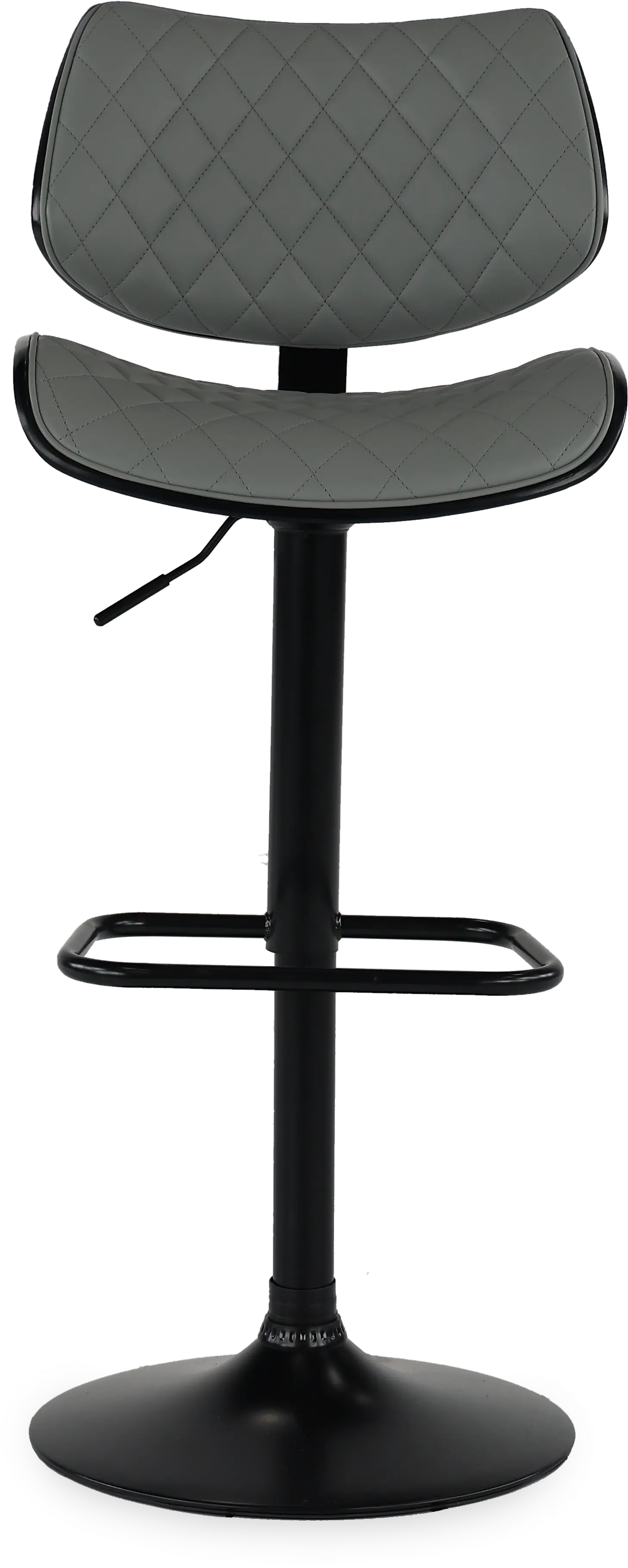 LCLEBABLGR Leland Gray and Black Adjustable Swivel Bar Stool-4