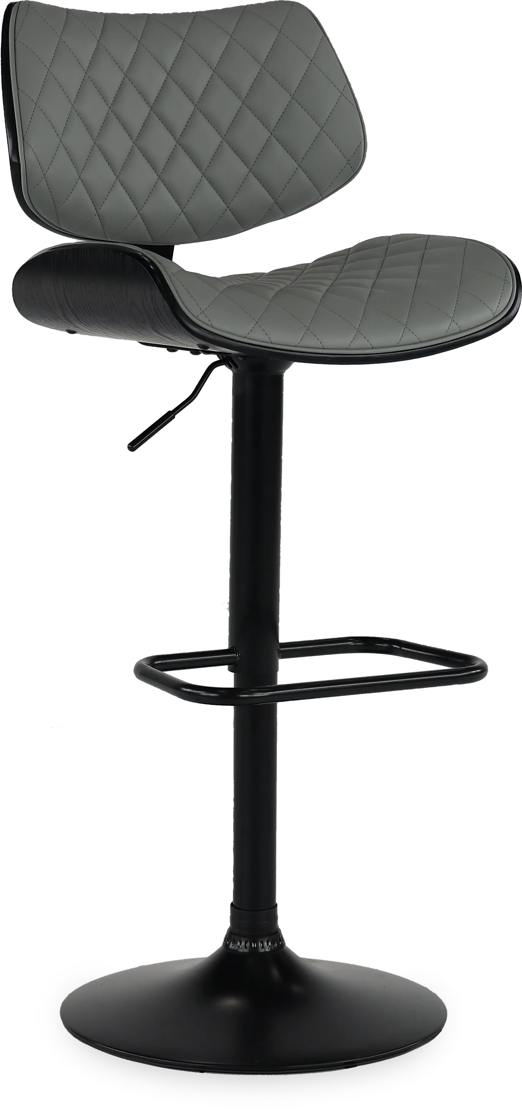 LCLEBABLGR Leland Gray and Black Adjustable Swivel Bar Stool-6