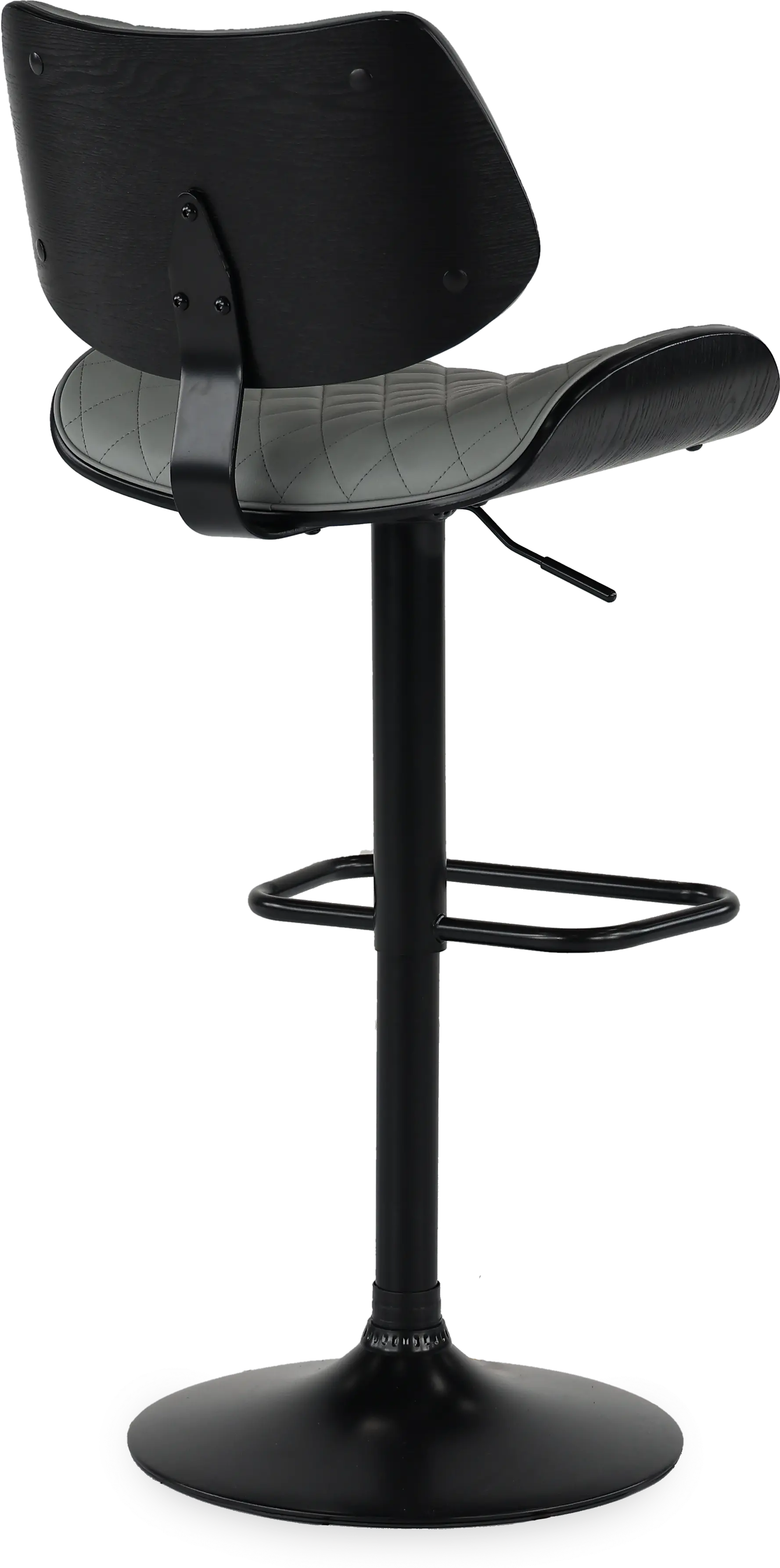 LCLEBABLGR Leland Gray and Black Adjustable Swivel Bar Stool-7