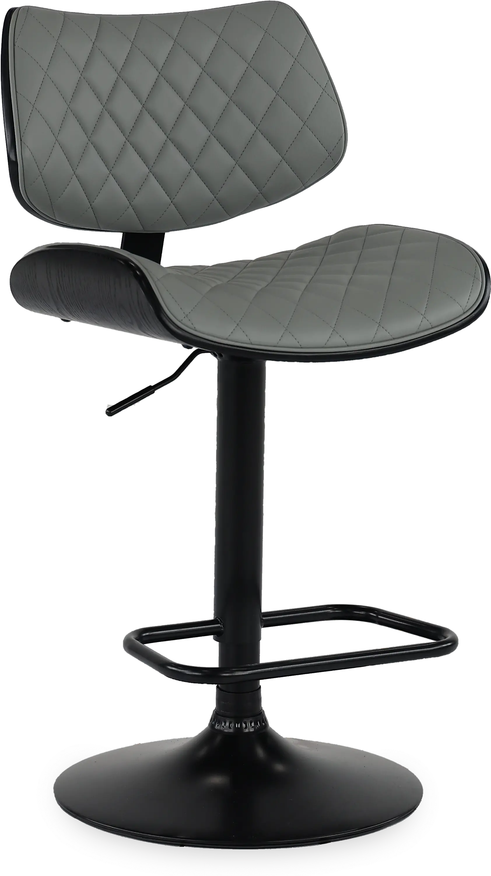 LCLEBABLGR Leland Gray and Black Adjustable Swivel Bar Stool-8